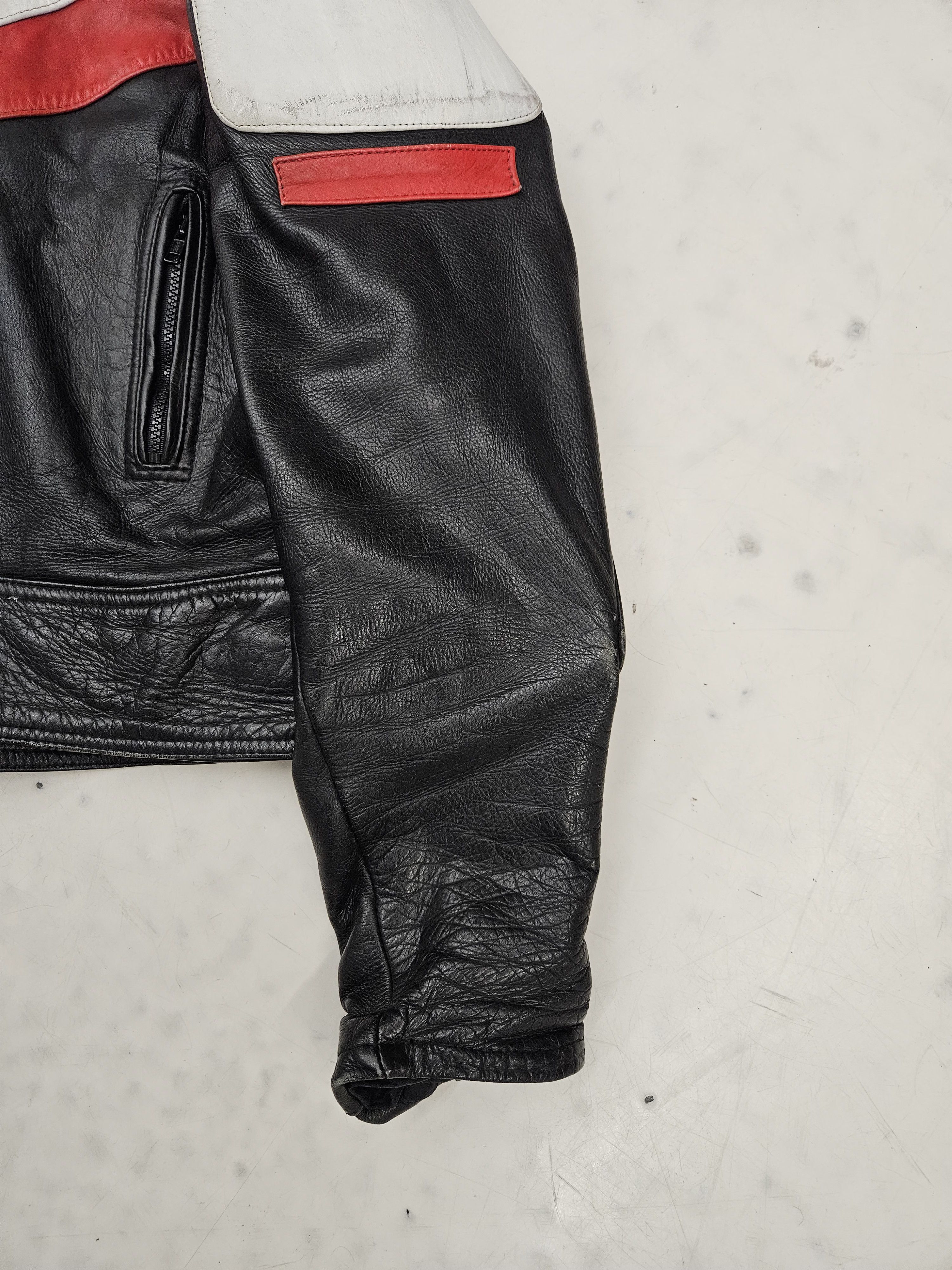 Genuine Leather × Vintage Vintage distressed biker racing leather jacket Size US S / EU 44-46 / 1 - 9 Thumbnail