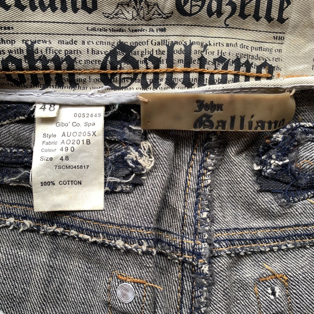 Japanese Brand Vintage John Galliano Gazette Newspaper Denim Pants Designer Size US 34 / EU 50 - 7 Thumbnail