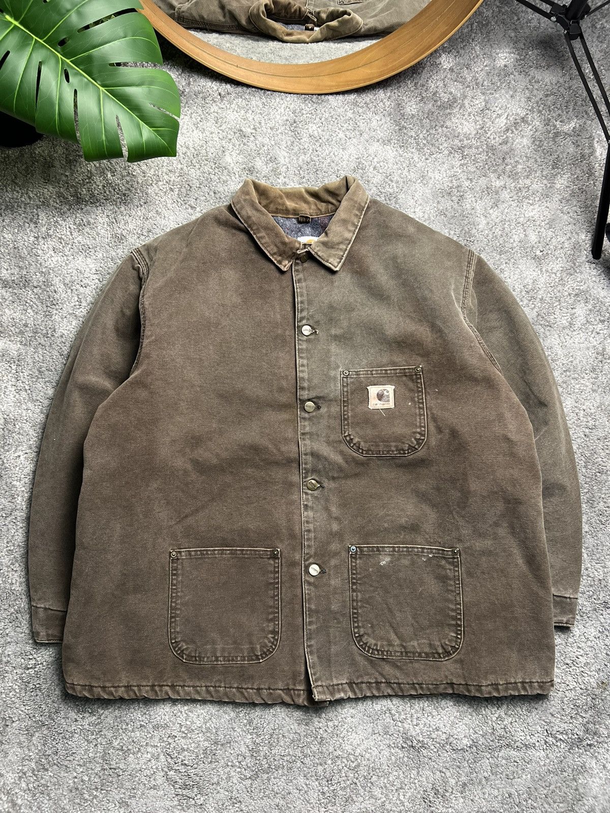 image of Carhartt Blanket Lined Detroit Jacket in Brown, Men's (Size 2XL)