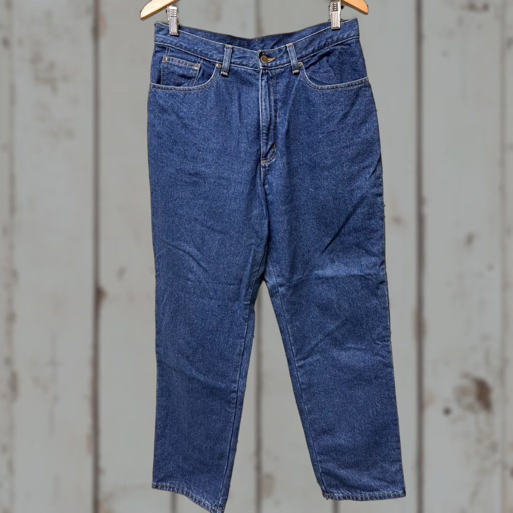 Vintage VINTAGE LL Bean Insulated Jeans Womens 12 R Blue Denim Flannel Lined Tapered Denim Mom Size 34" / US 12 / IT 48 - 1 Thumbnail