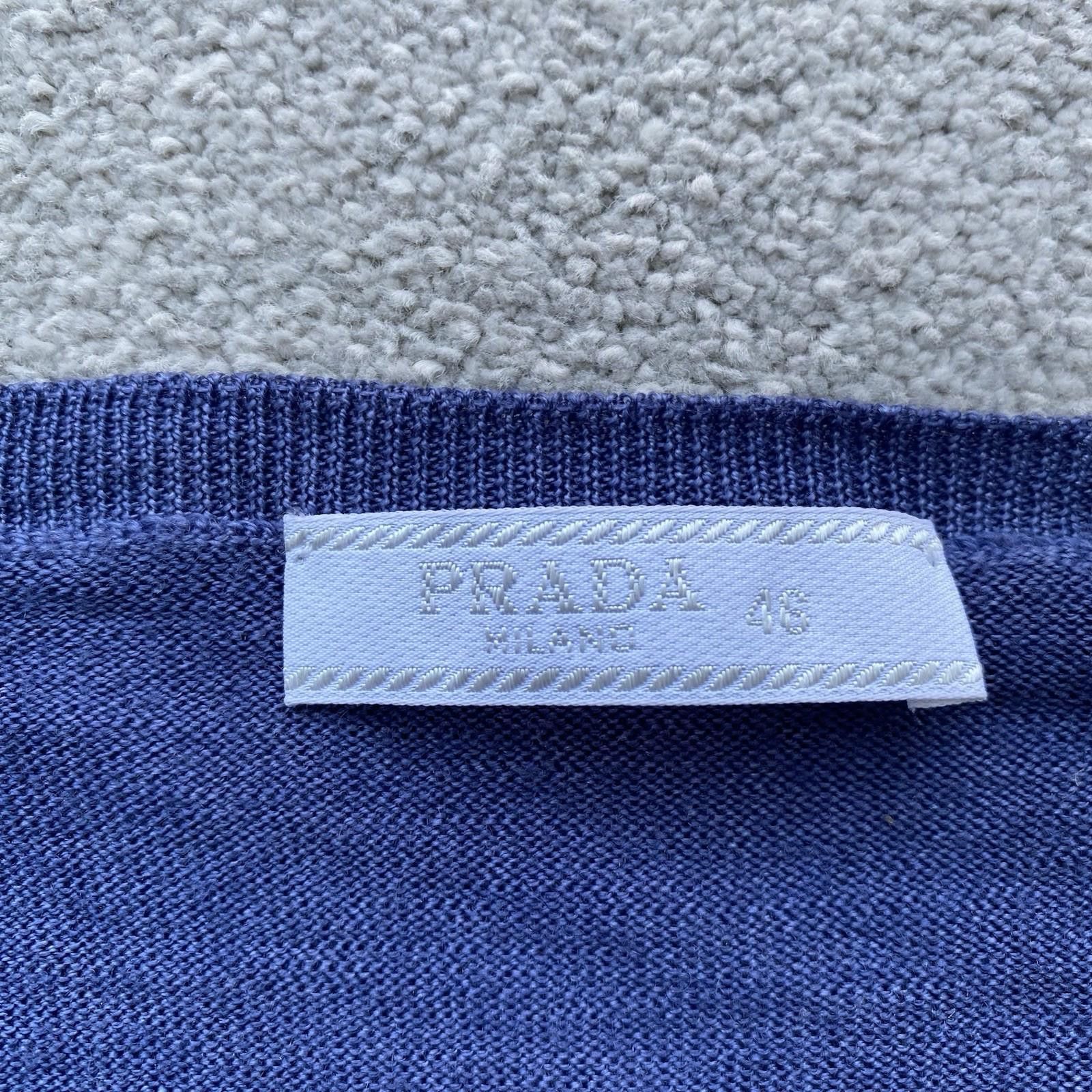 Prada Prada Men’s V Neck Sweater Wool Silk Blend Blue Size 46 Size US S / EU 44-46 / 1 - 5 Thumbnail