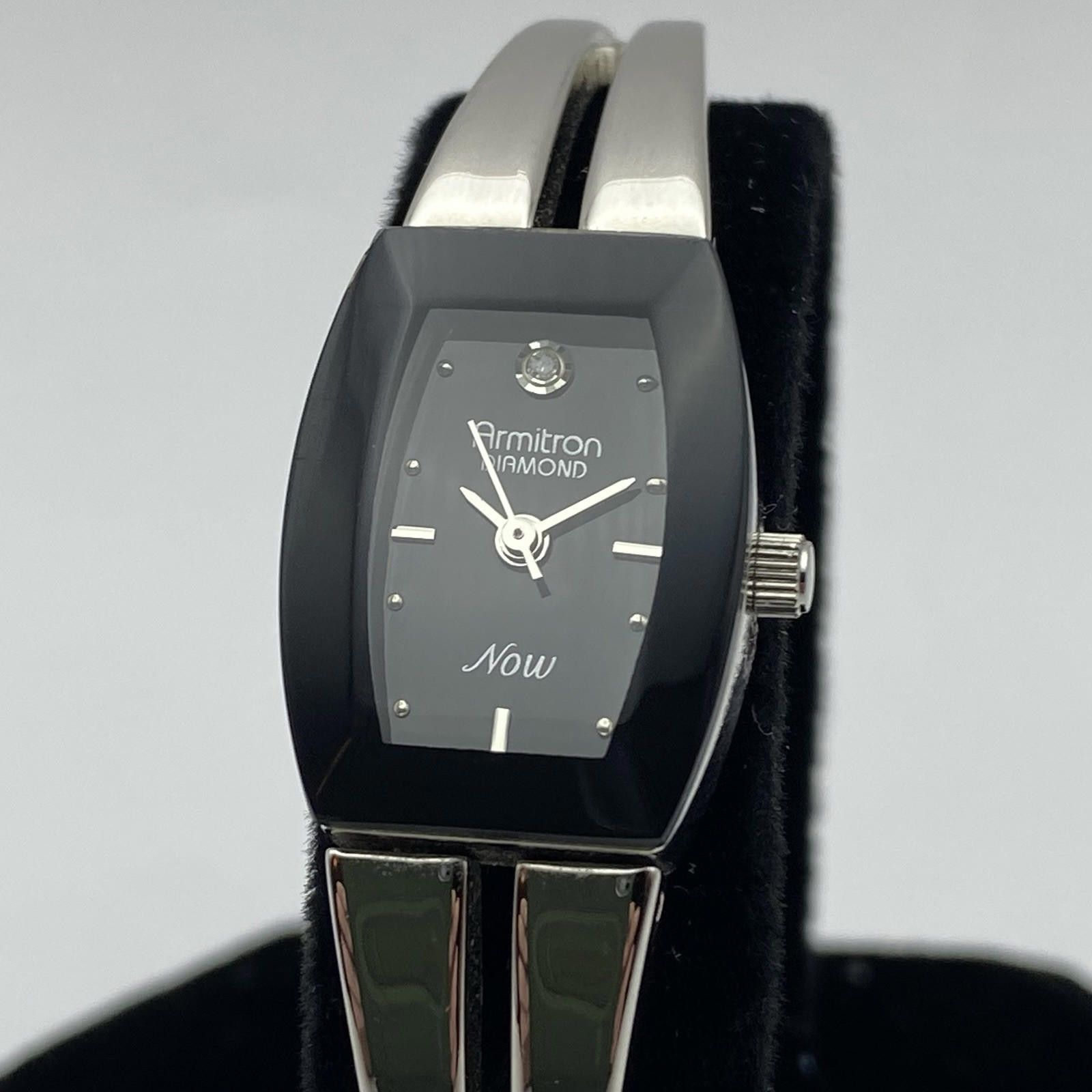 Designer Women's Armitron Diamond NOW Black Dial Bracelet Band Watch Size ONE SIZE - 2 Thumbnail