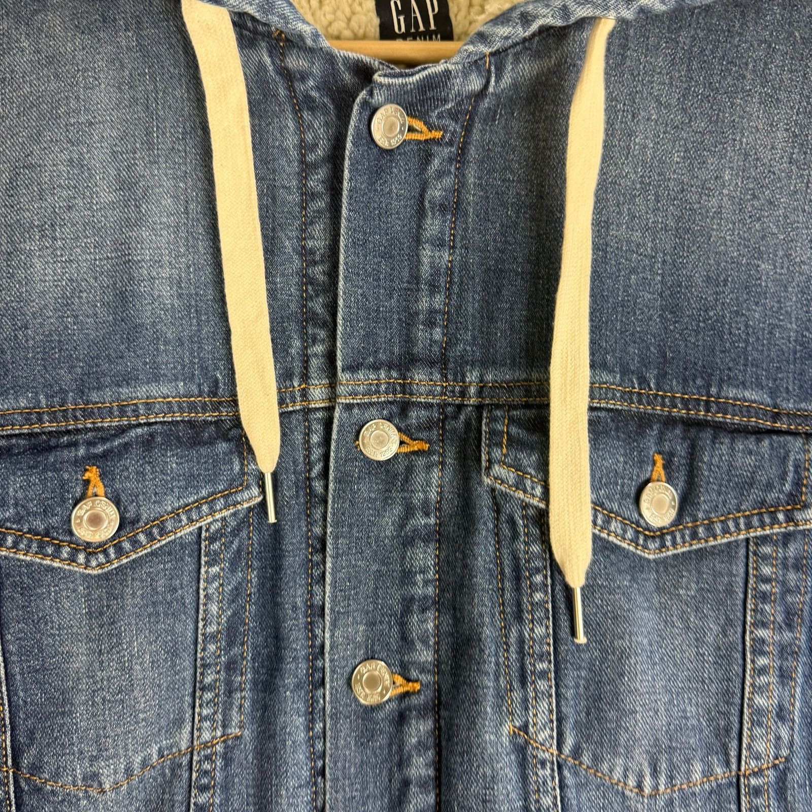Gap Gap Crop Hooded Sherpa Denim Trucker Jacket Coat Women L Size L / US 10 / IT 46 - 5 Thumbnail