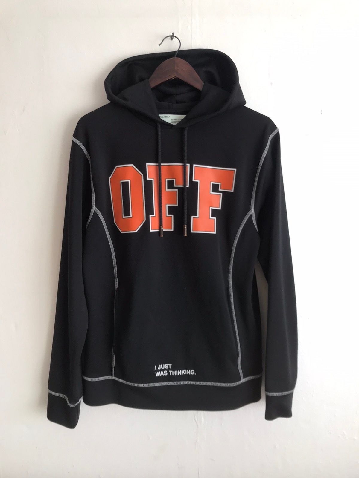 Pre-owned Off-white C/o Virgil Abloh I Was Just Thinking Print Hoodie In Black