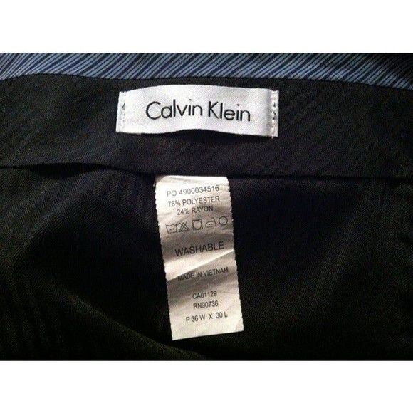 Calvin Klein CALVIN KLEIN MEN'S 76%POLYESTER 24%RAYON DRESS PANTS 36/30 Size 36R - 11 Thumbnail