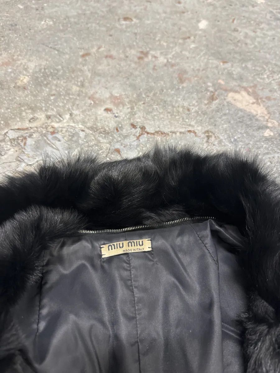 Miu Miu 2000s MiuMiu Black Goat Fur Coat Hybrid Nylon Buttoned Coat Size M / US 6-8 / IT 42-44 - 5 Thumbnail