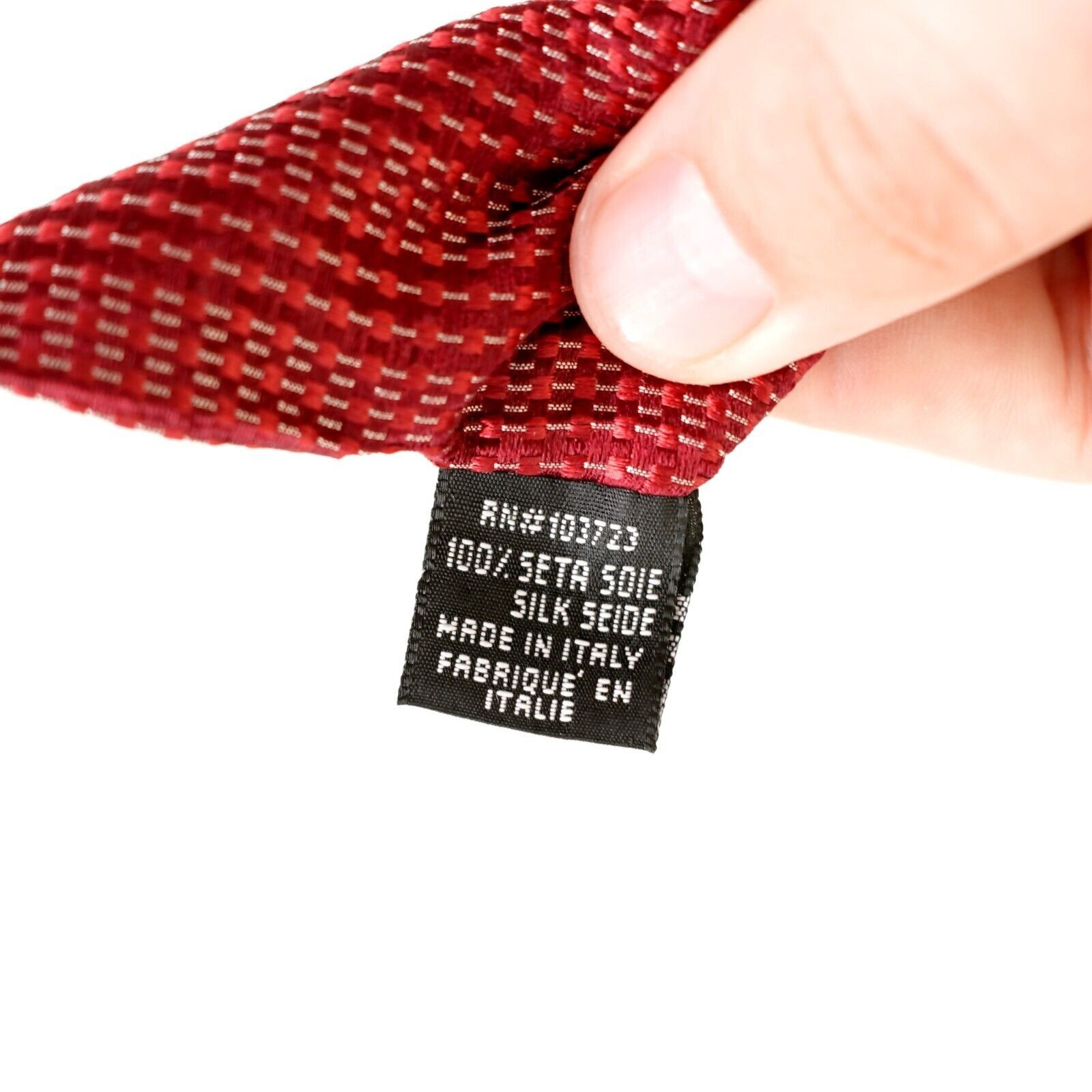 Giorgio Armani Giorgio Armani Red Chains Striped Woven Wide Silk Tie Size ONE SIZE - 4 Thumbnail