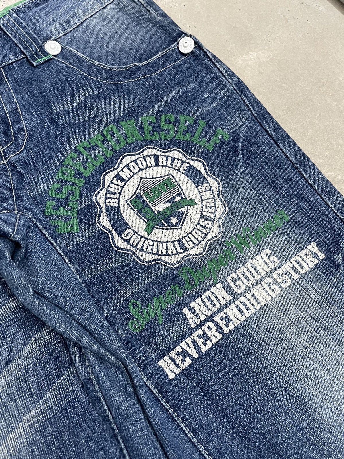 Blue Blue Japan Blue Moon Blue Wide Surf Y2K Style Back Pocket Printed Size US 30 / EU 46 - 9 Thumbnail