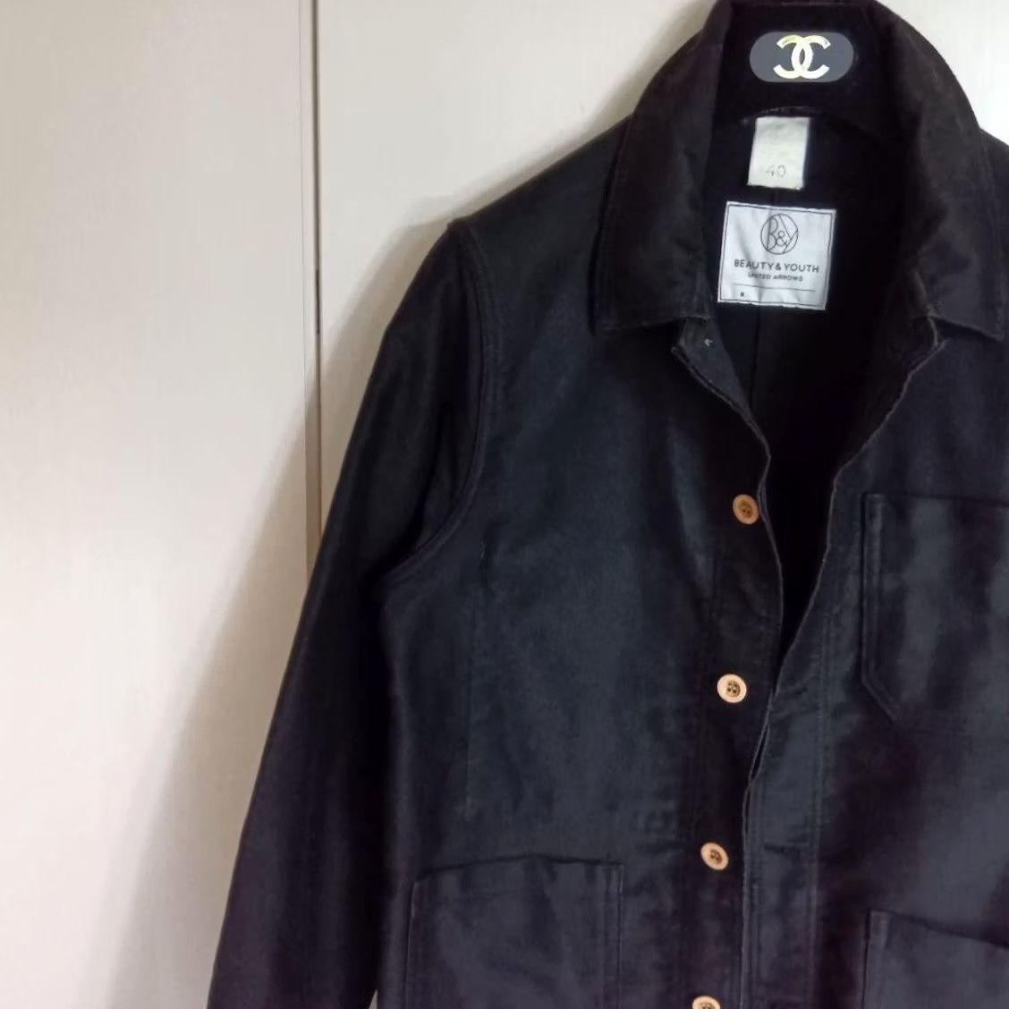 Vintage LE LABOUREUR Jacket French Moleskin Size 40 Black Men Made in France Size US XXS / EU 40 - 2 Thumbnail