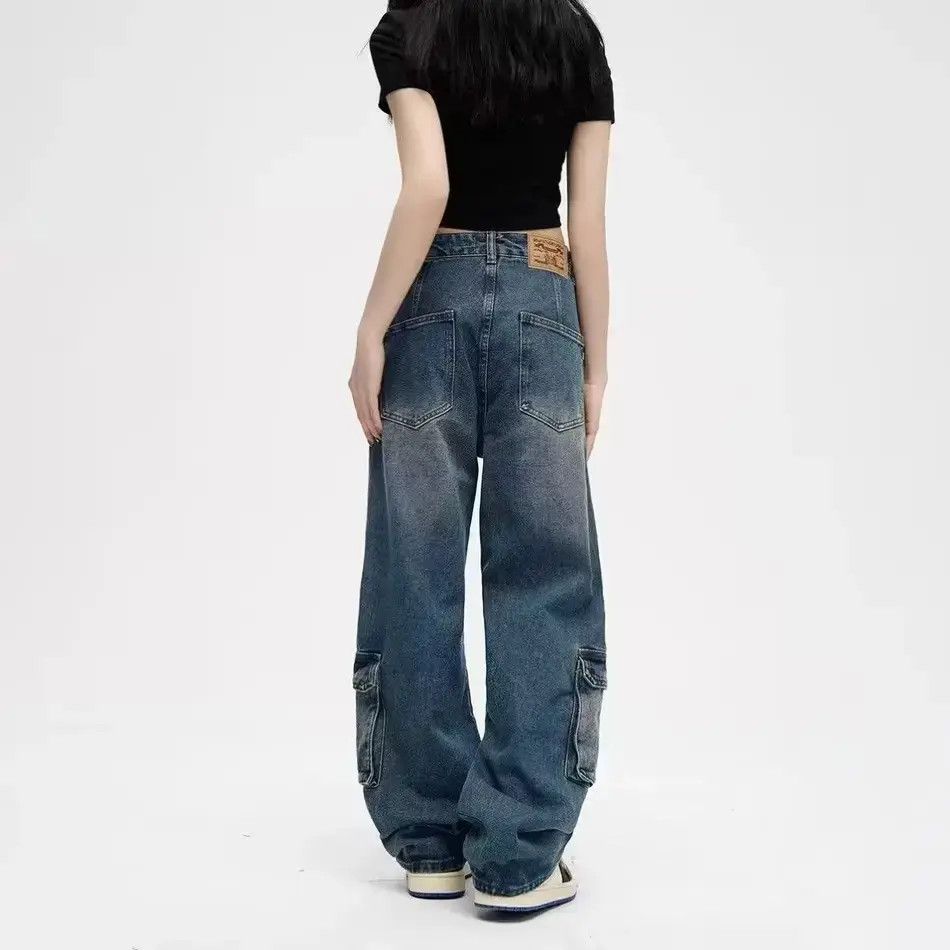 Japanese Brand Retro loose straight leg casual pocket jeans Size US 32 / EU 48 - 4 Thumbnail