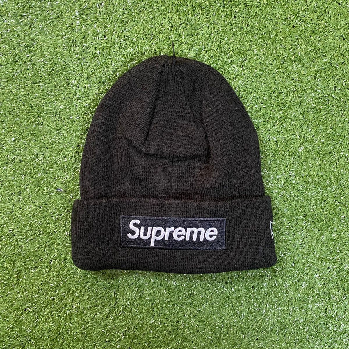 image of Hype x Supreme Box Logo Beanie in Black, Men's