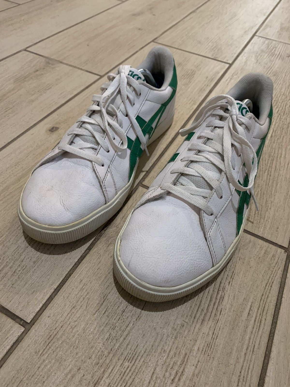 Asics × Onitsuka Tiger × Vintage Asics Vintage Leather White Green Shoes Size US 11.5 / EU 44-45 - 3 Thumbnail