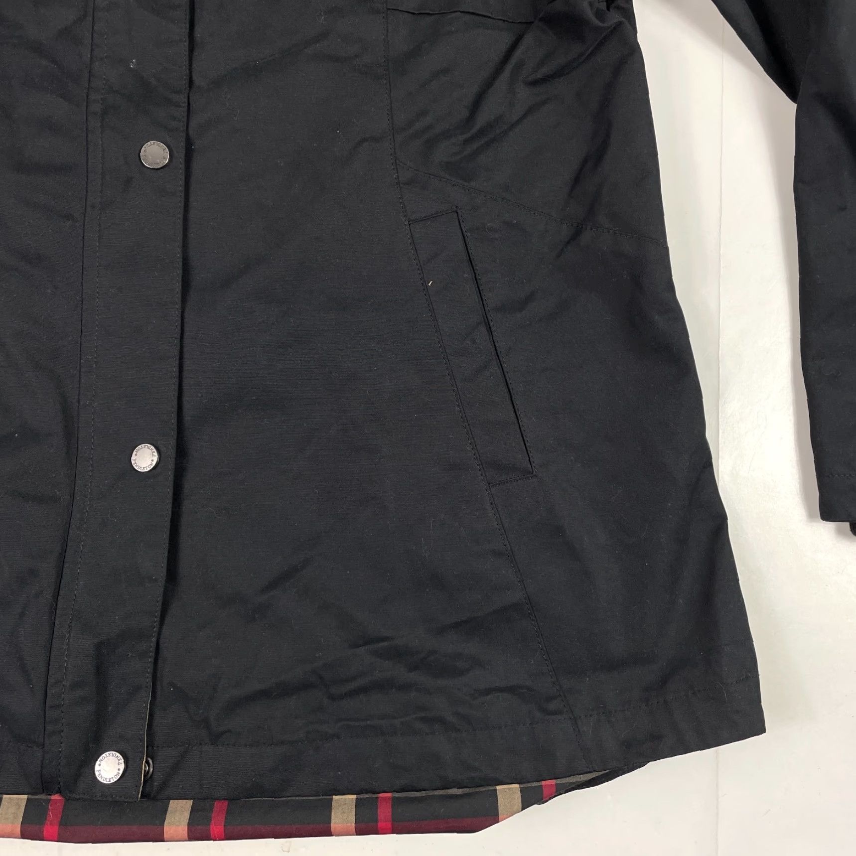 Pendleton VINTAGE Pendleton Jacket Women XL Black Rain Water Resistant Hooded Plaid Lined Size XL / US 12-14 / IT 48-50 - 5 Thumbnail