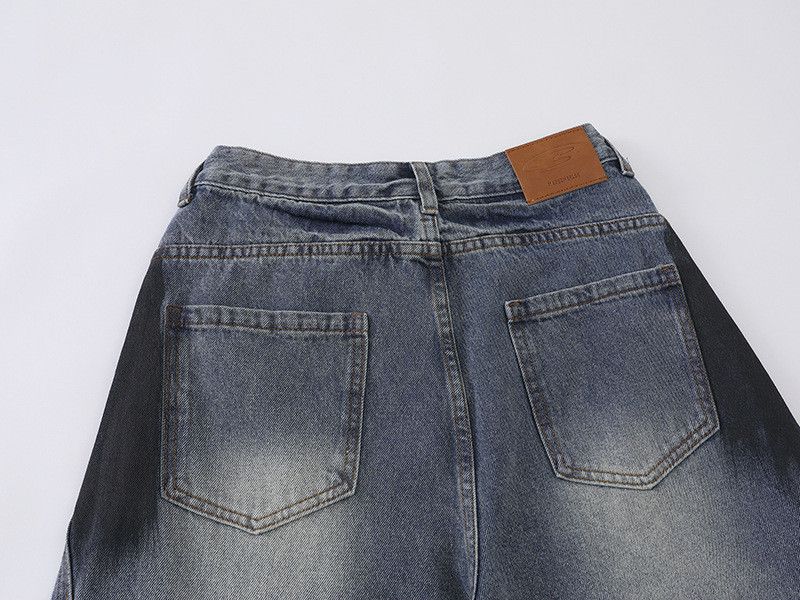 Vintage Retro Splatter-Paint Wide-Leg Distressed Saber Jeans Size US 32 / EU 48 - 5 Thumbnail