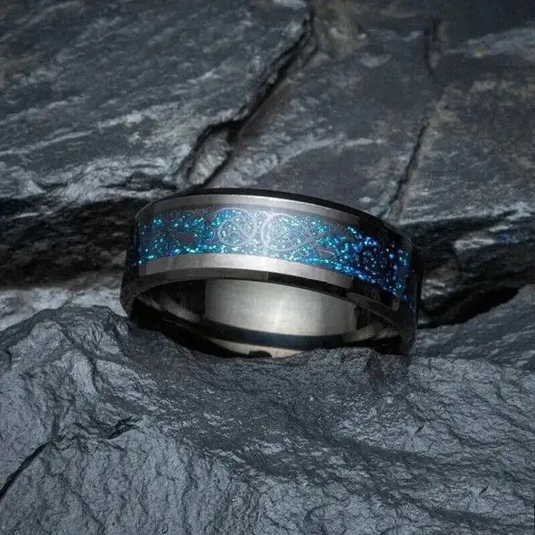 Jewelry × Vintage 8mm Dragon Pattern Rings Size 7 8 9 10 11 Size ONE SIZE - 3 Thumbnail