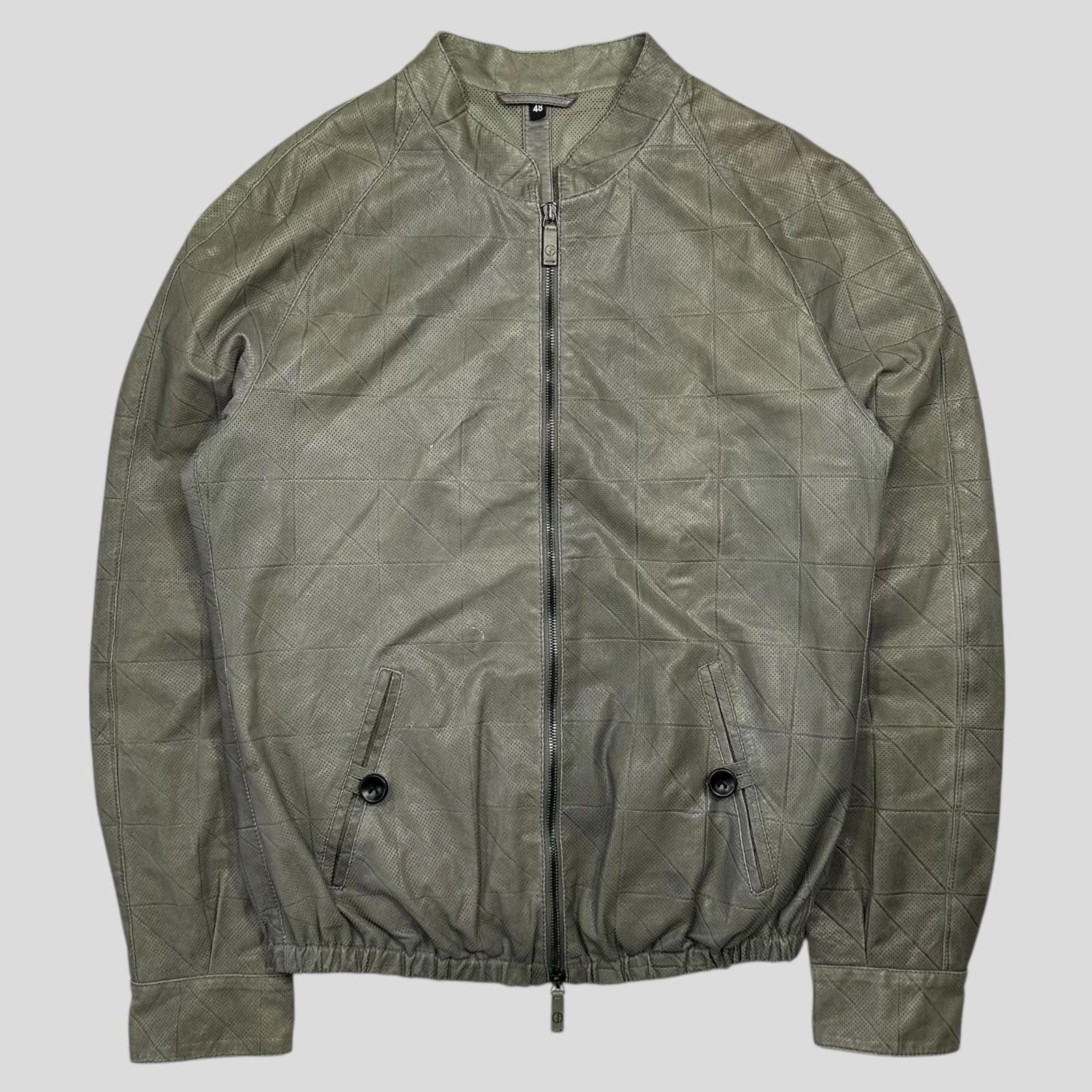 Armani Giorgio Armani 2010 Perforated Leather Bomber Jacket IT48 M Size US M / EU 48-50 / 2 - 1 Thumbnail