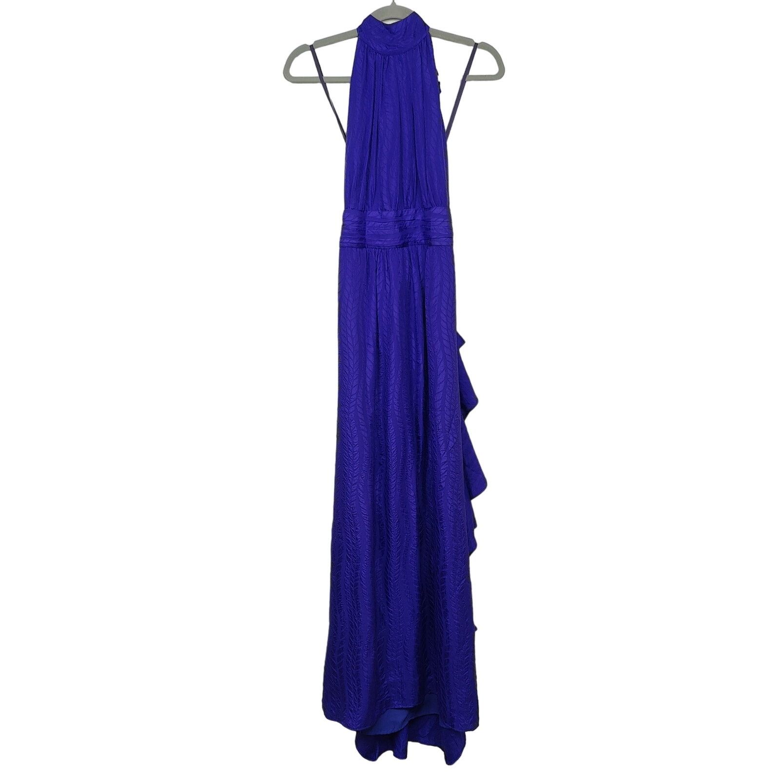 Other Milly Silk Ruffle Gown Womens 2 Purple Embossed Size XS / US 0-2 / IT 36-38 - 1 Thumbnail