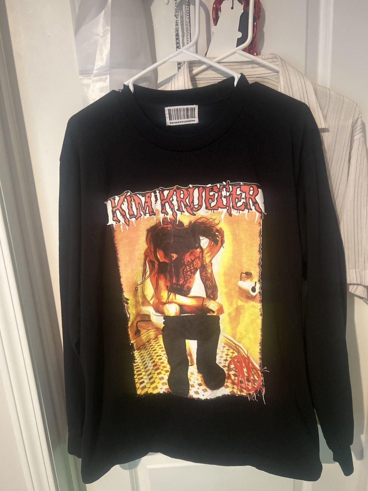 kim krueger ロンt Kim Krueger OFFER🚨Red Kim Kruger logo long sleeve | Grailed