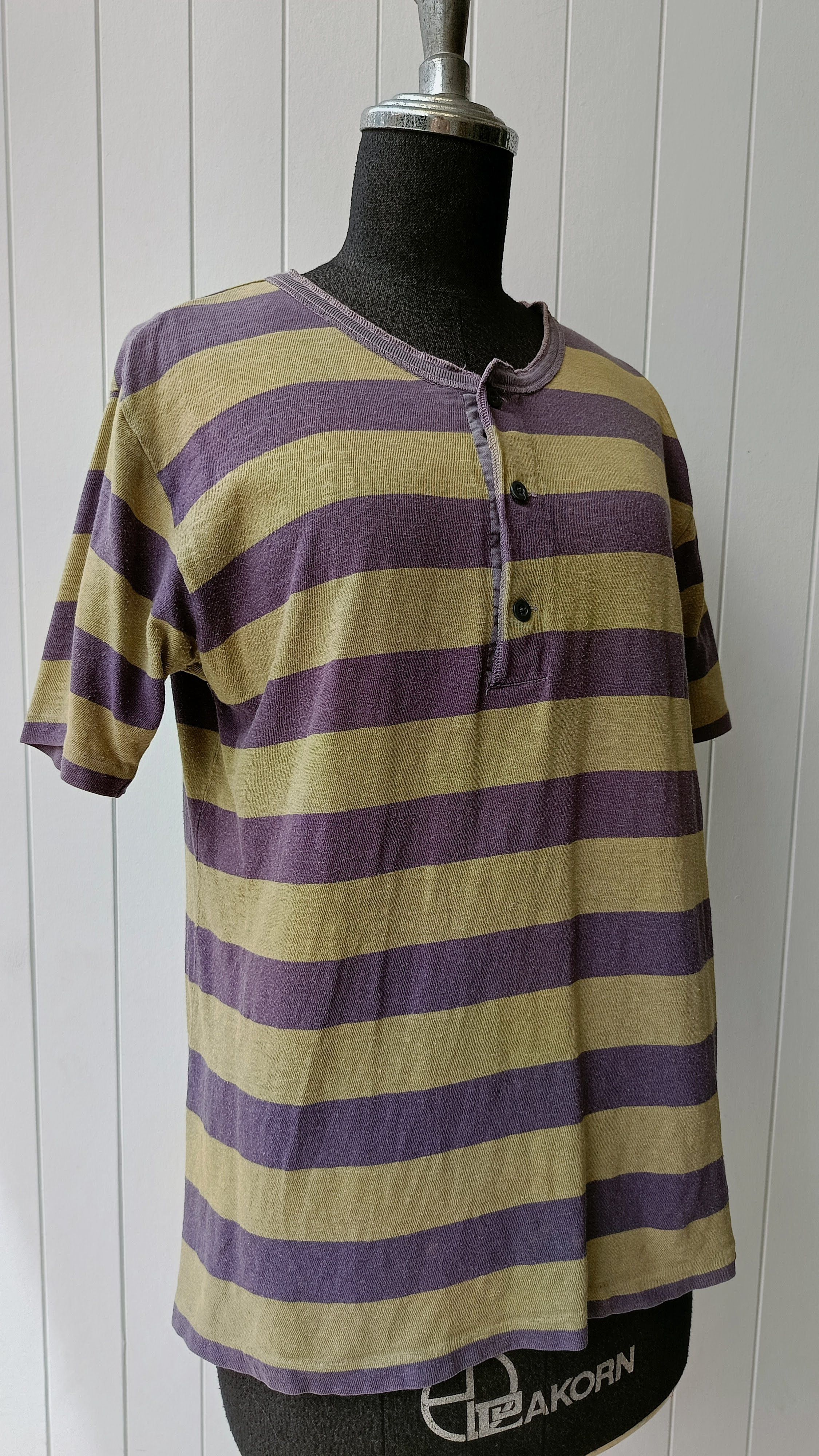 45rpm 45RPM studio by R 2 Japan 90s green purple Henley tshirt Size S / US 4 / IT 40 - 3 Thumbnail