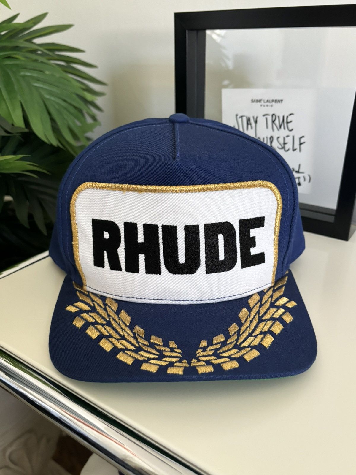 image of Rhude “ Racing F1 Podium” Hat in Blue, Men's
