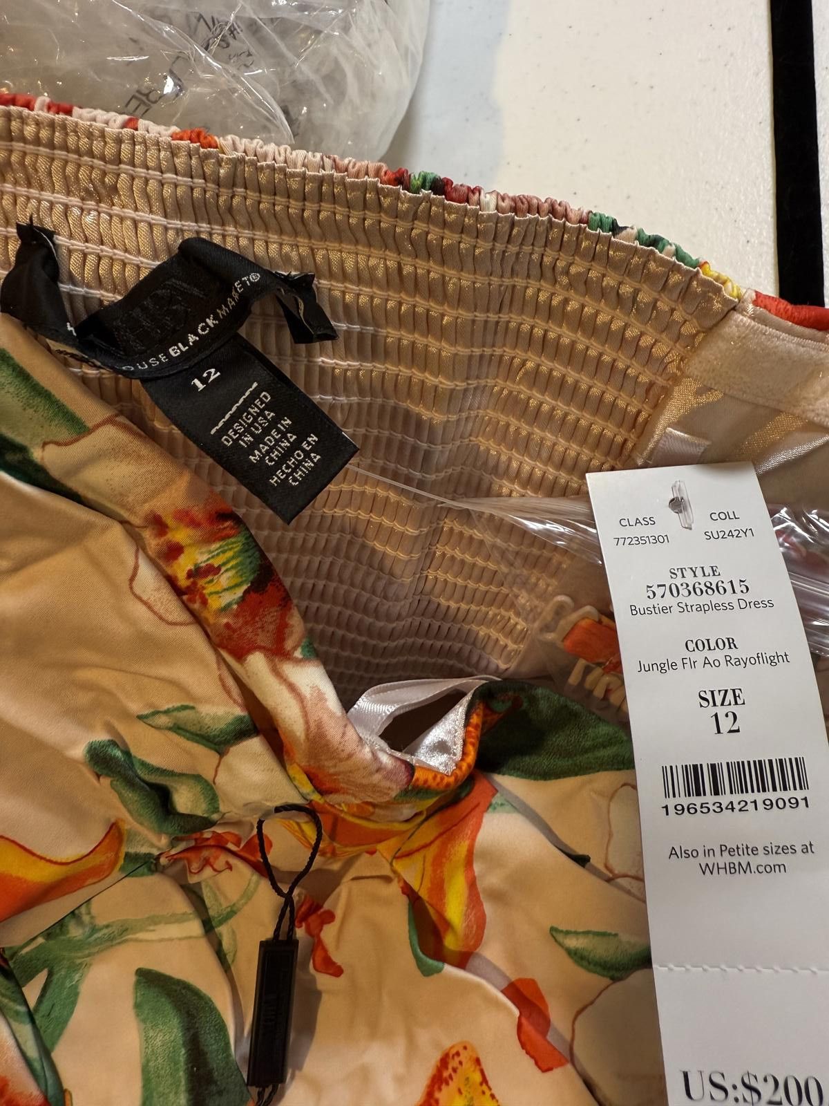 Designer Jungle Floral Bustier Dress - Size 12 by WHBM Size XL / US 12-14 / IT 48-50 - 3 Thumbnail