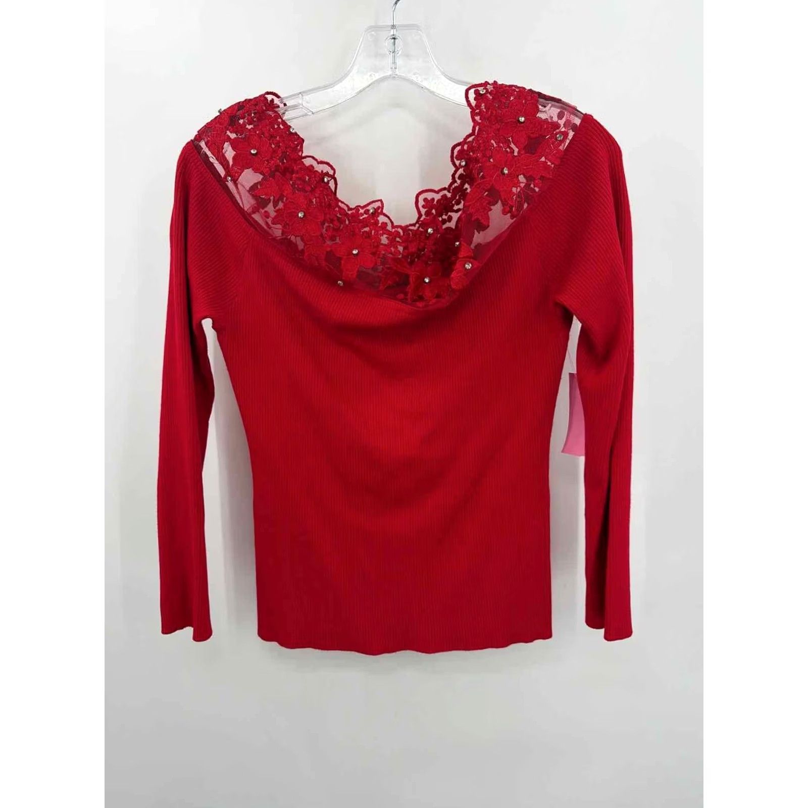 Boston Proper Boston Proper Blouse Red Size Medium Long Sleeve Shirt Womens Size M / US 6-8 / IT 42-44 - 2 Thumbnail