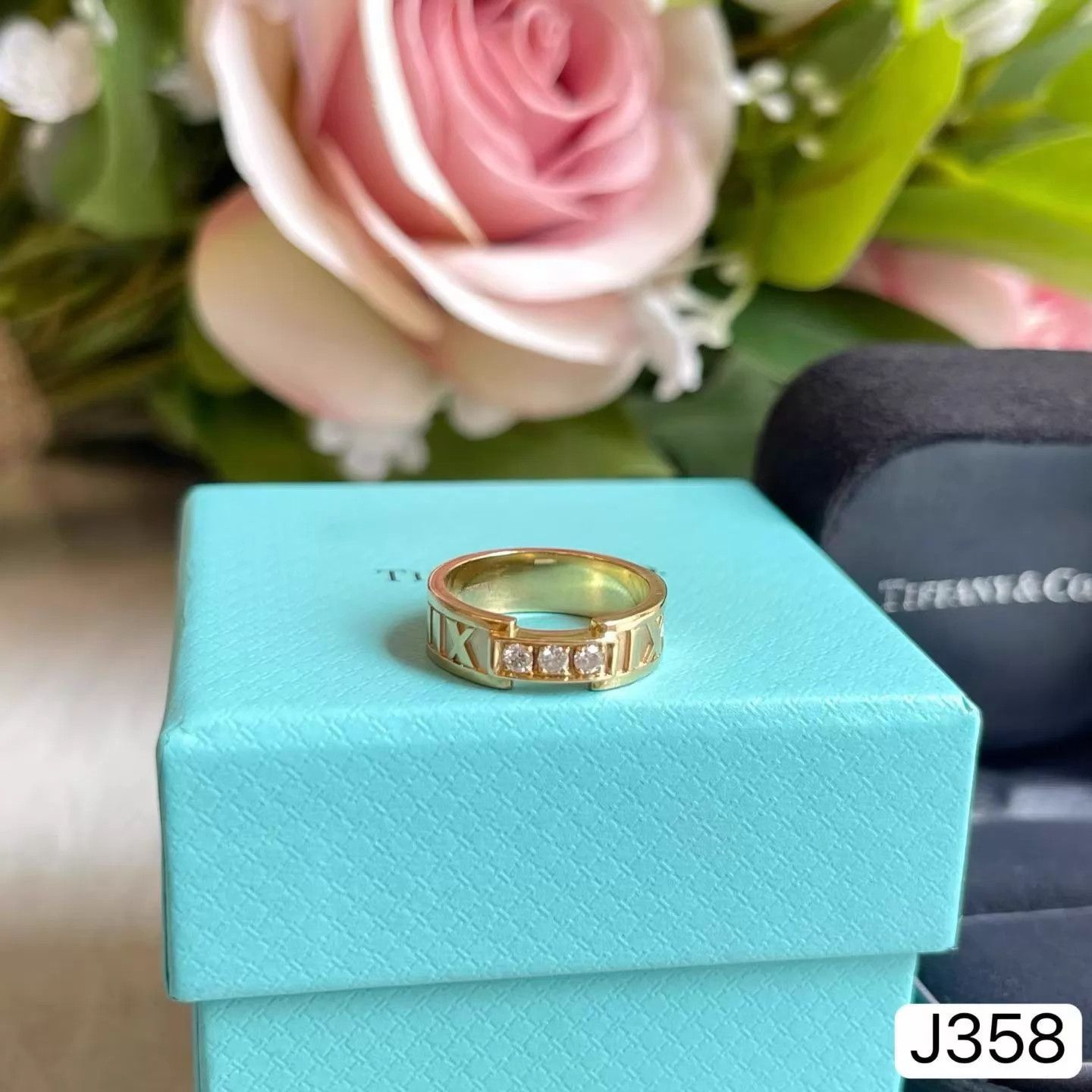 Tiffany & Co. Tiffany Roman III Diamond Rose Gold Ring Size 50 Size ONE SIZE - 3 Thumbnail