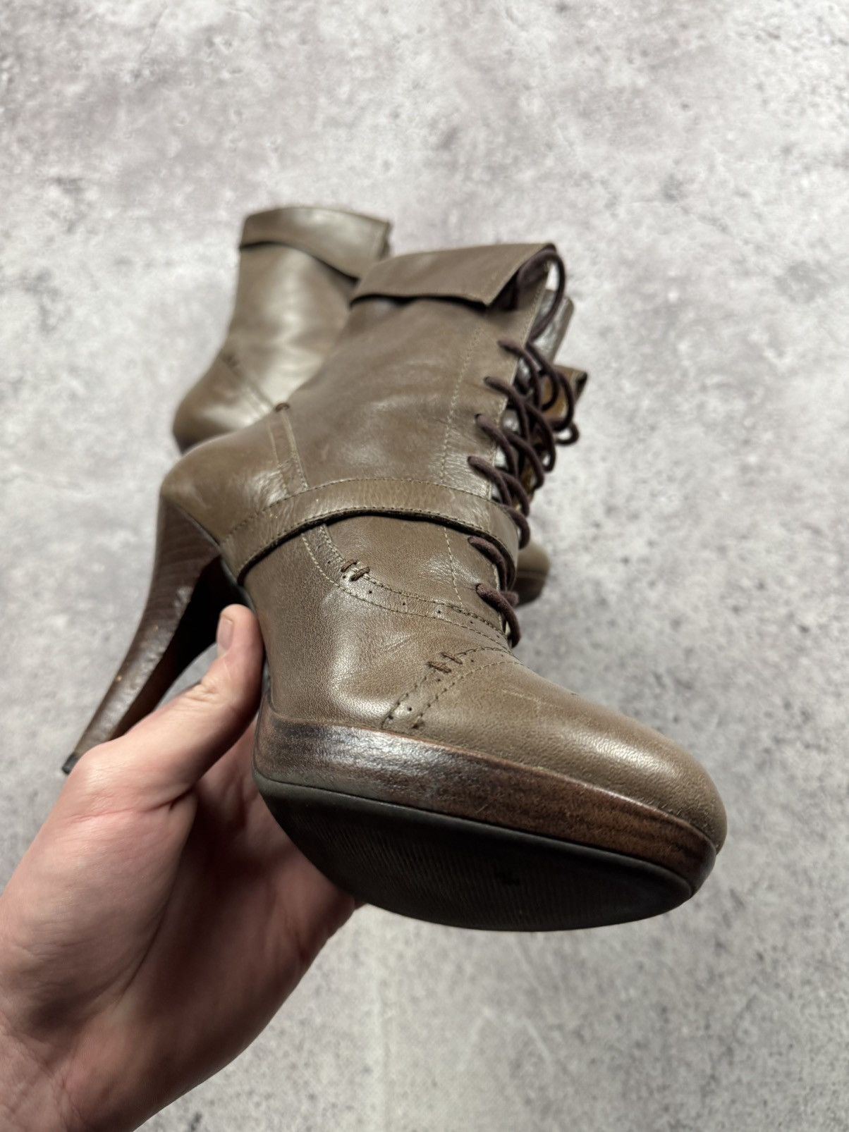 If Six Was Nine Vintage AS 98 Heel Rick Owens Style Leather Heels Boots Y2K Size US 7 / IT 37 - 22 Thumbnail
