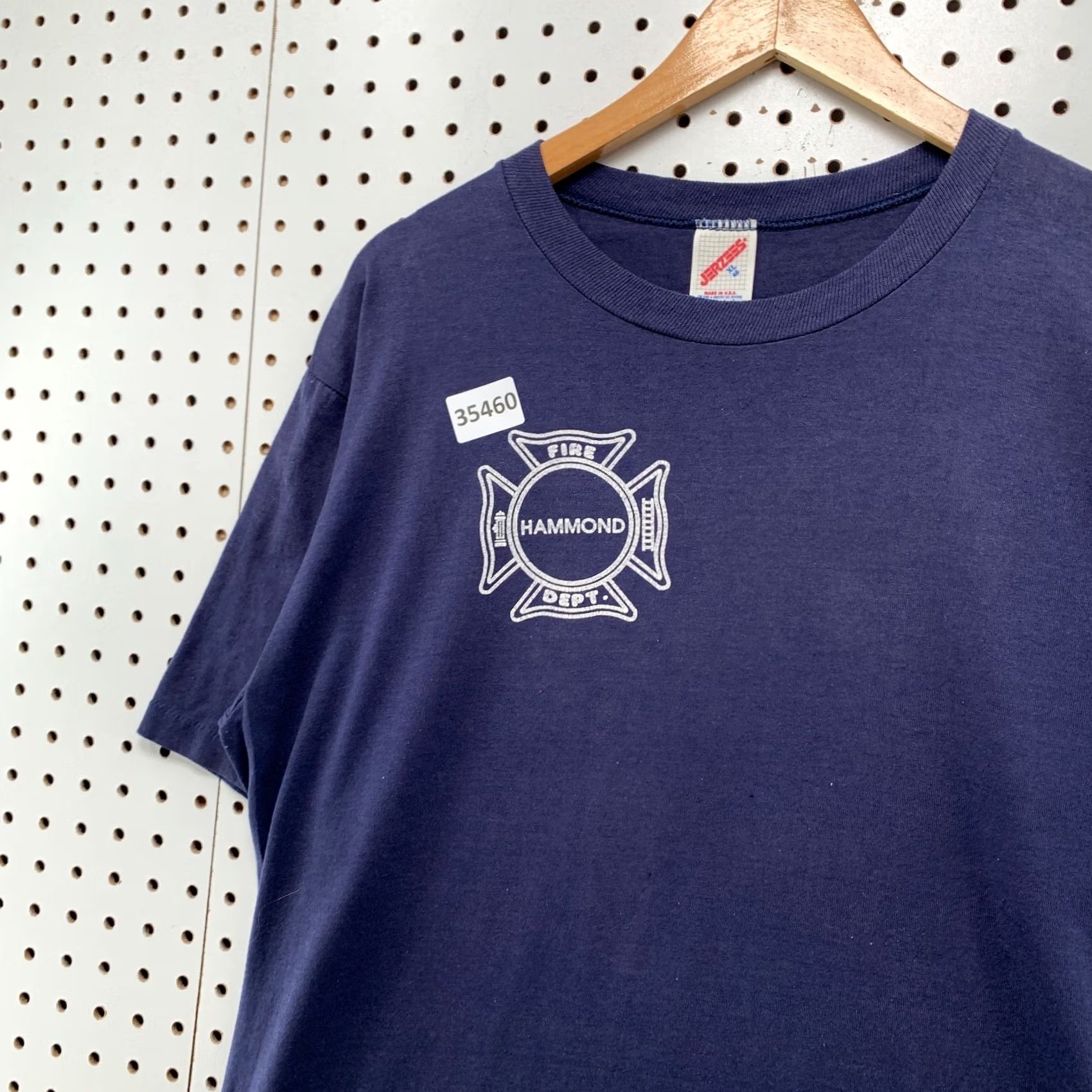 Jerzees VINTAGE Hammond Fire Department Shirt Mens XL Blue 90s Single Stitch USA T-Shirt Size US L / EU 52-54 / 3 - 7 Thumbnail