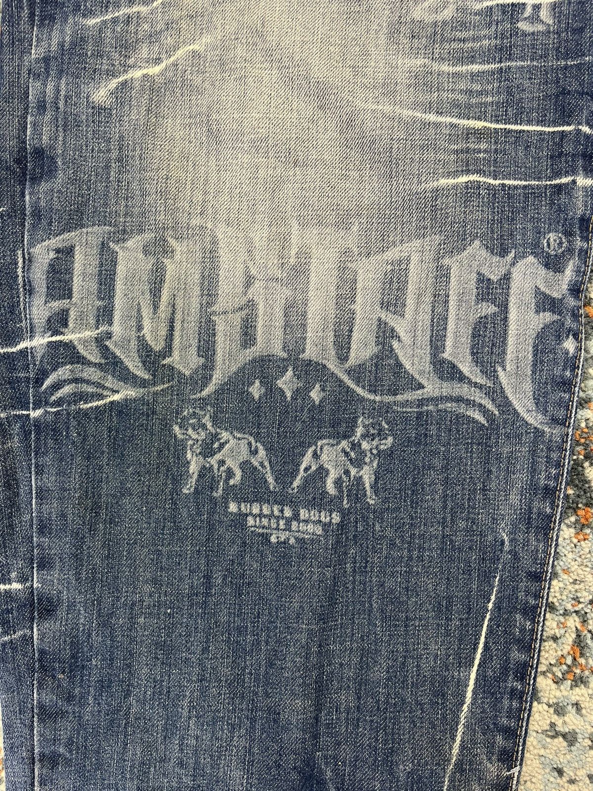Japanese Brand × Vintage Vintage y2k Amstaff Wear print denim pitbull AOP graphic Size US 34 / EU 50 - 8 Thumbnail