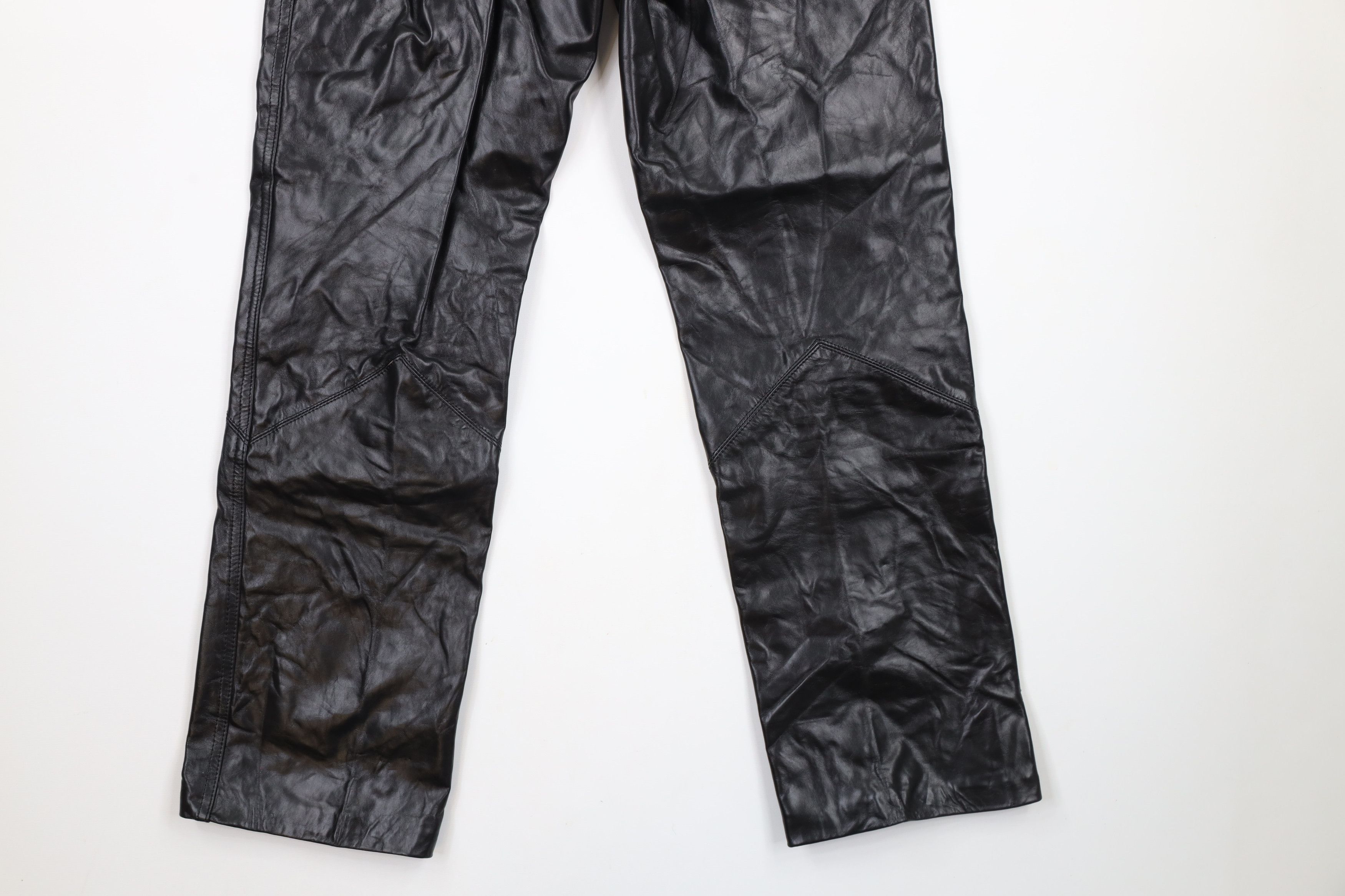 Vintage Vintage 70s 80s Streetwear Flared Leather Pants Black Size 30" / US 8 / IT 44 - 10 Thumbnail