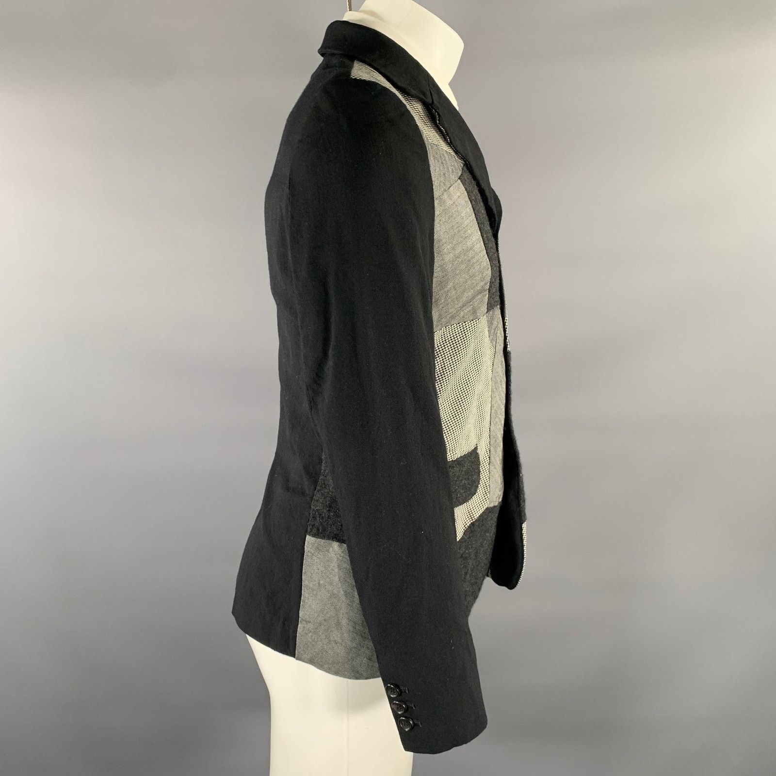 Comme des Garcons Black COMME des GARCONS BLACK Patchwork Sport Coat Size M Size 38R - 3 Thumbnail