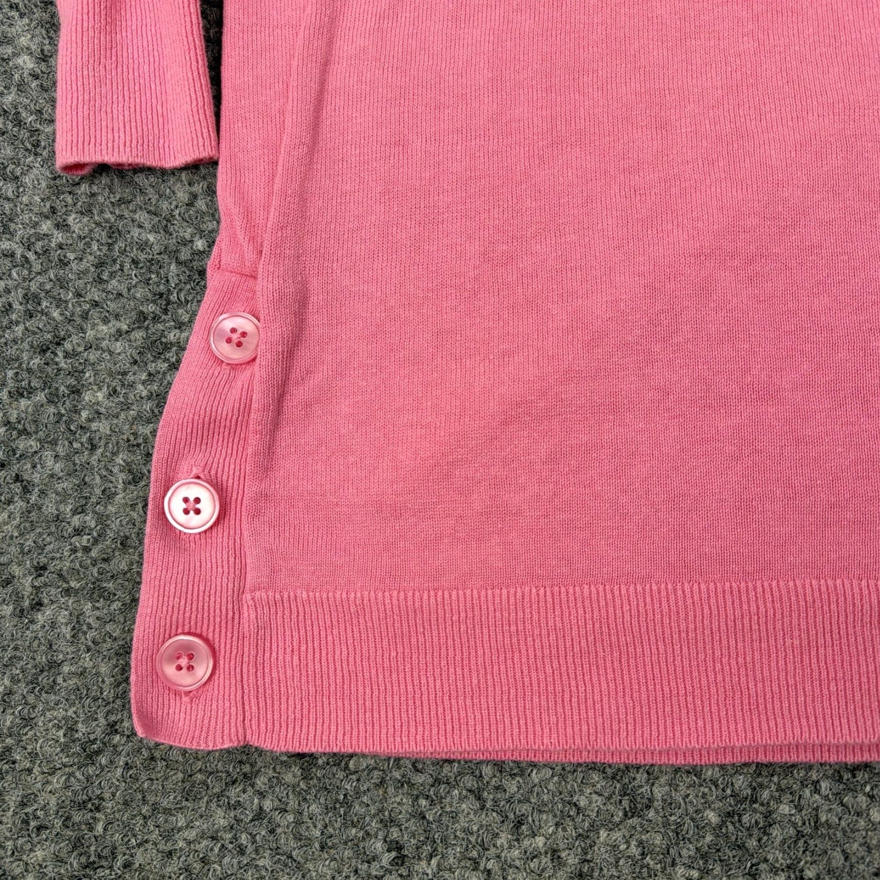 J.Crew J Crew Tunic Sweater Womens XS Pink Linen V Neck Long Sleeve Button Hem Size XS / US 0-2 / IT 36-38 - 4 Thumbnail