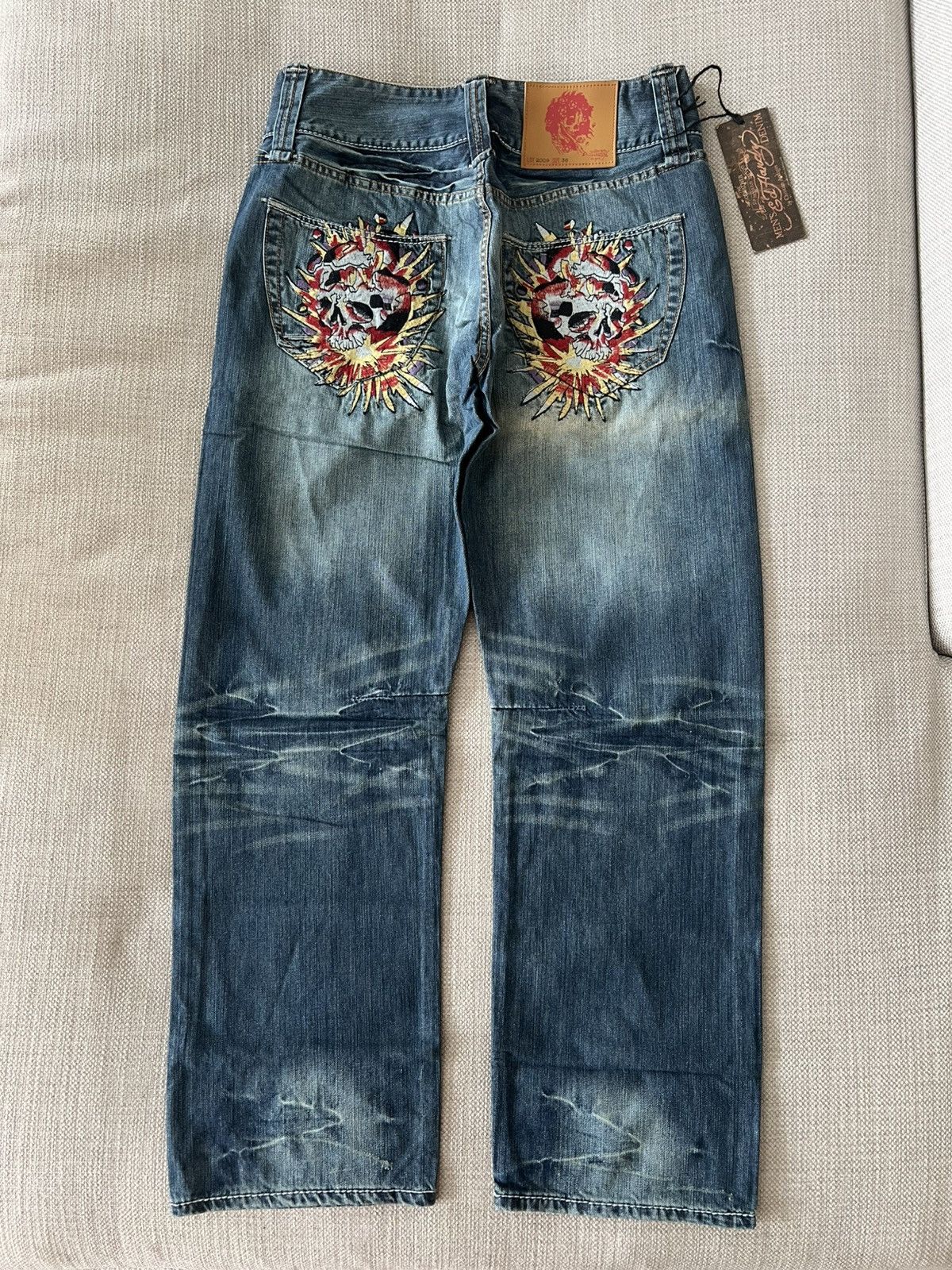 Ed Hardy Vintage 💥 Ed Hardy Jeans by Christian Audigier Denim Pants Size US 36 / EU 52 - 1 Thumbnail