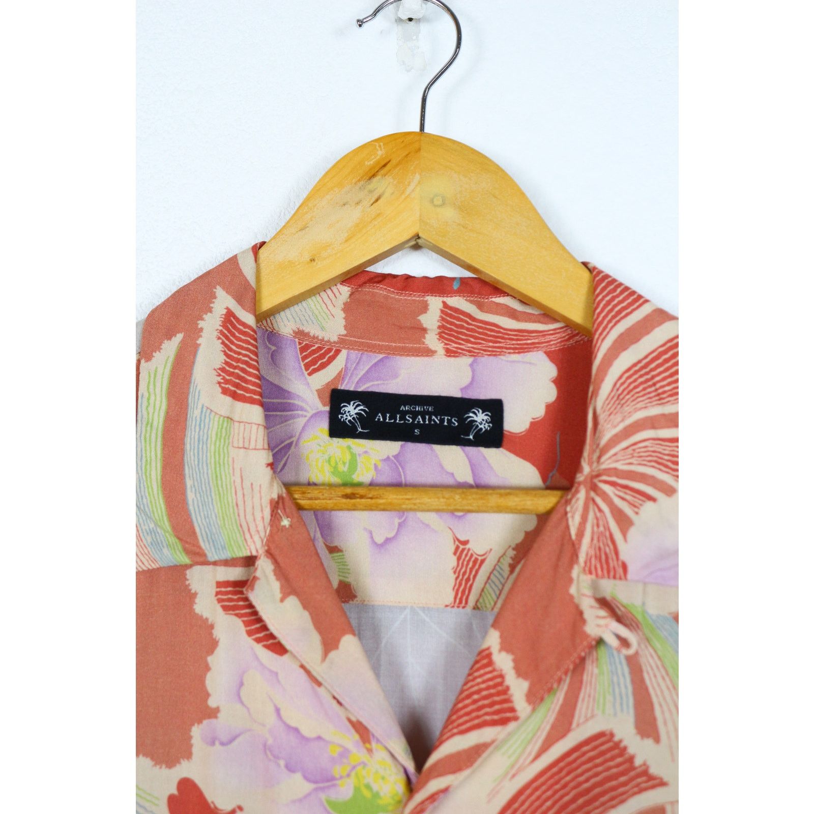 Allsaints Allsaints Tsuru Japanese Printed Viscose Open Collar Shirt Size US S / EU 44-46 / 1 - 3 Thumbnail