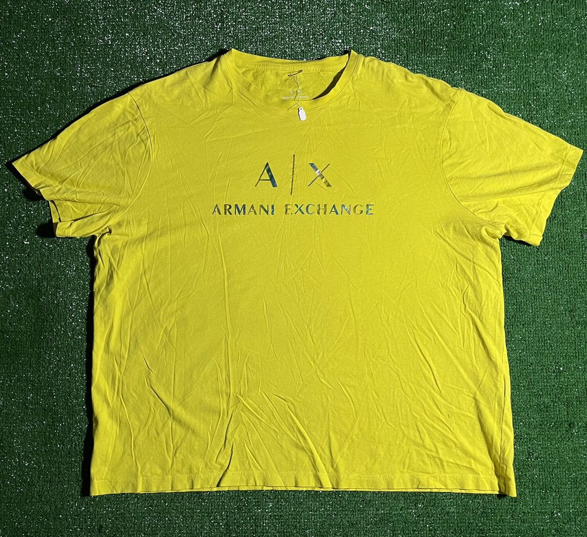 image of ‘A | X’ Armani Exchange T-Shirt in Yellow, Men's (Size 2XL)