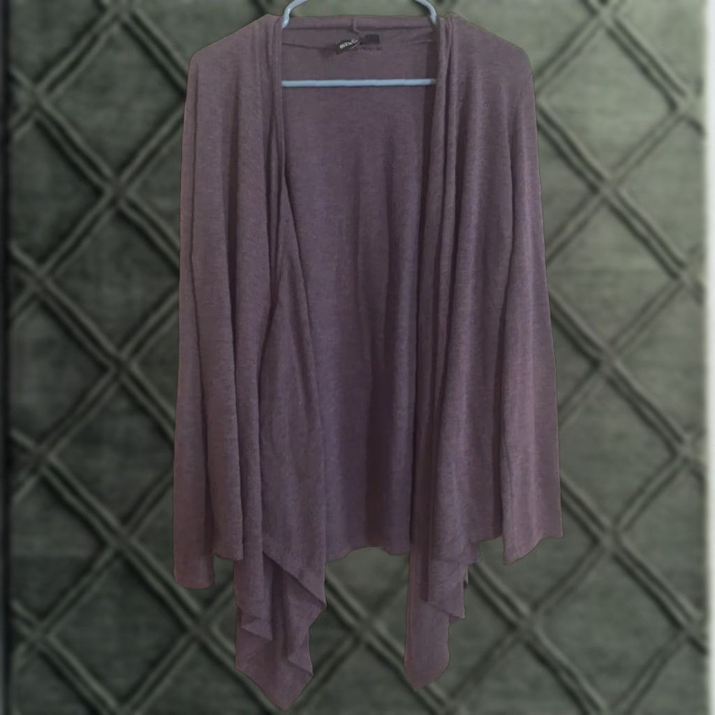 Vintage Milano Womens Open Front Purple Duster Shrug Size L Long Sleeve Stretch Knit Size L / US 10 / IT 46 - 1 Thumbnail