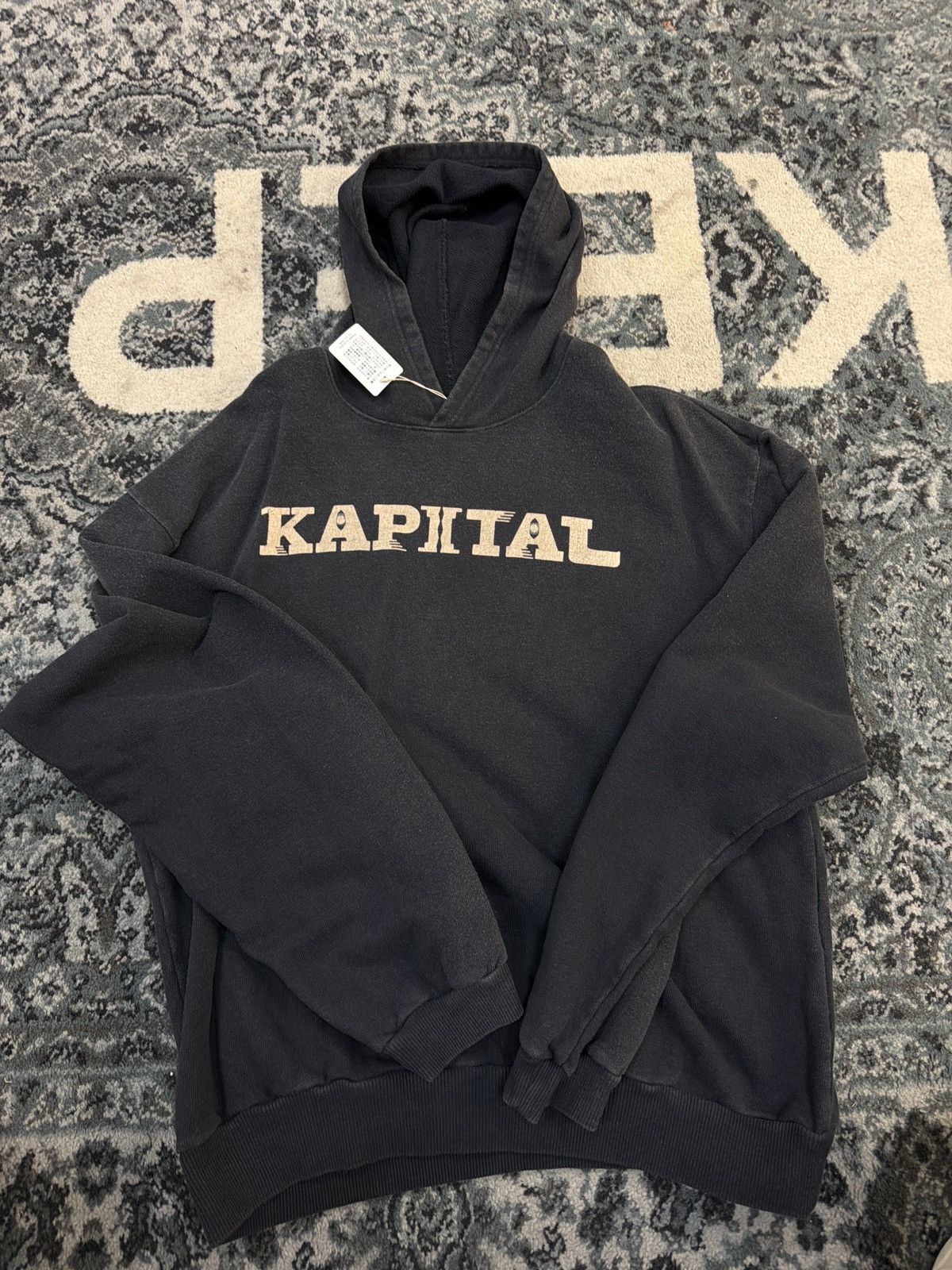 Kapital Kapital Logo Hooded Sweatshirt Black Size US XXL / EU 58 / 5 - 1 Thumbnail