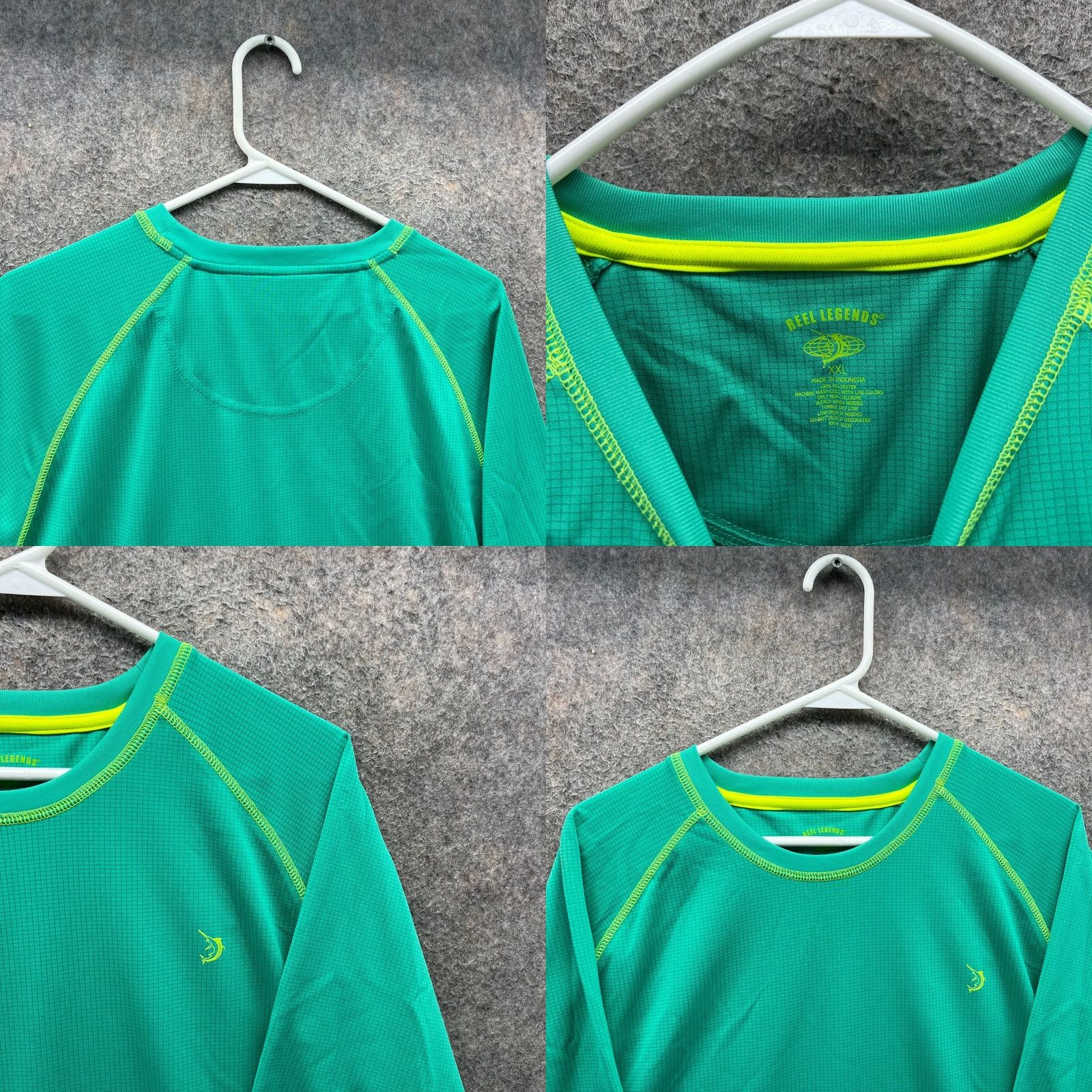 Vintage Reel Legends Shirt Mens 2XL Green Crew Neck Jersey Tee Polyester UPF All Seasons Outdoor Logo Vintage: No Size US XXL / EU 58 / 5 - 8 Thumbnail