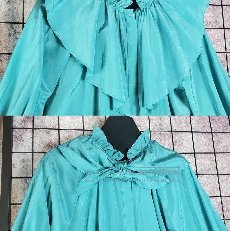 Lanvin Lanvin Teal Cotton Blend Summer Blouse . Size M / US 6-8 / IT 42-44 - 6 Thumbnail