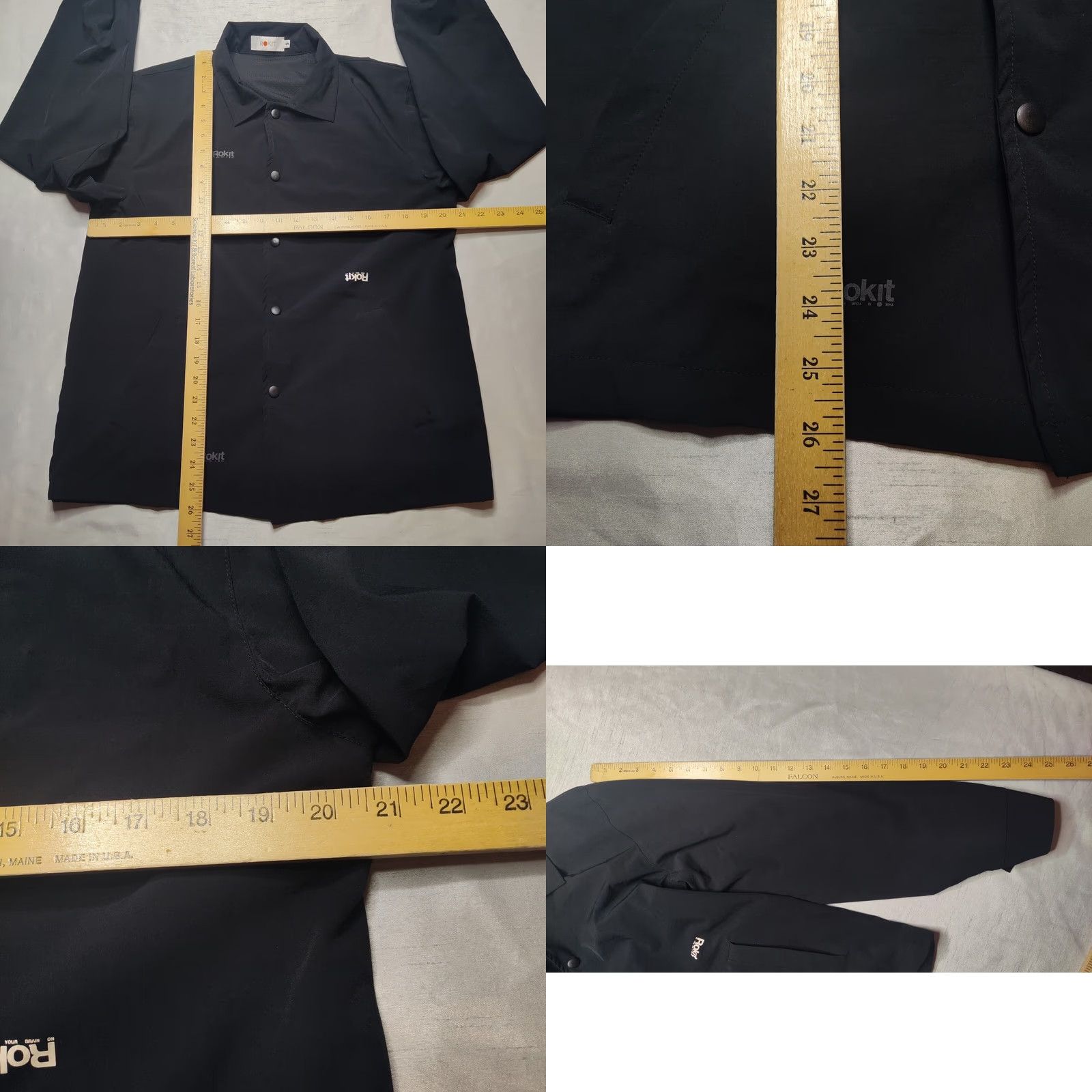 Vintage ROKIT Men Small Black Snap Button Reversible Courtside Jacket Size US S / EU 44-46 / 1 - 9 Thumbnail