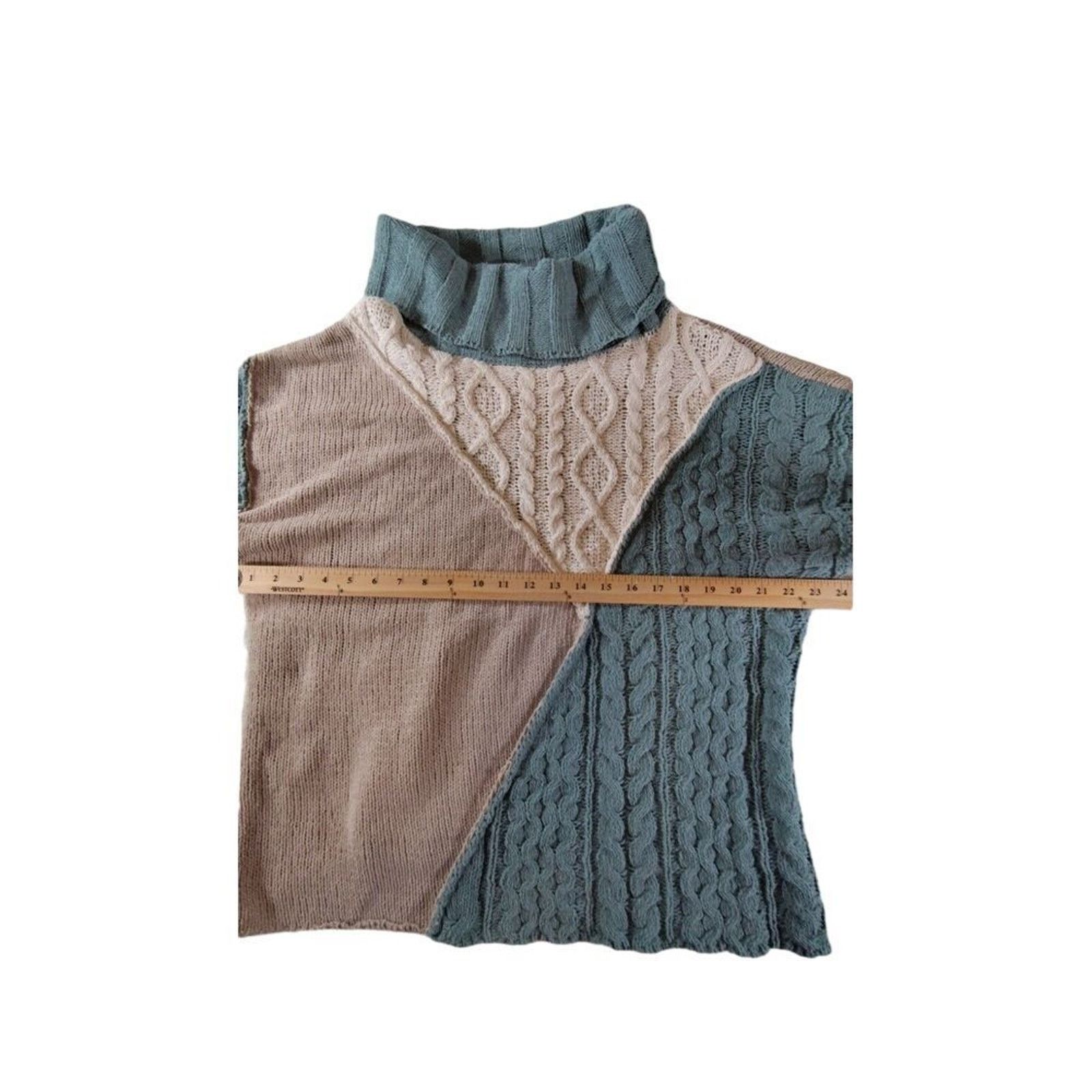 Miss Me Miss Me Colorblock Mixed Media Cable Knit Sweater Large Size L / US 10 / IT 46 - 8 Thumbnail