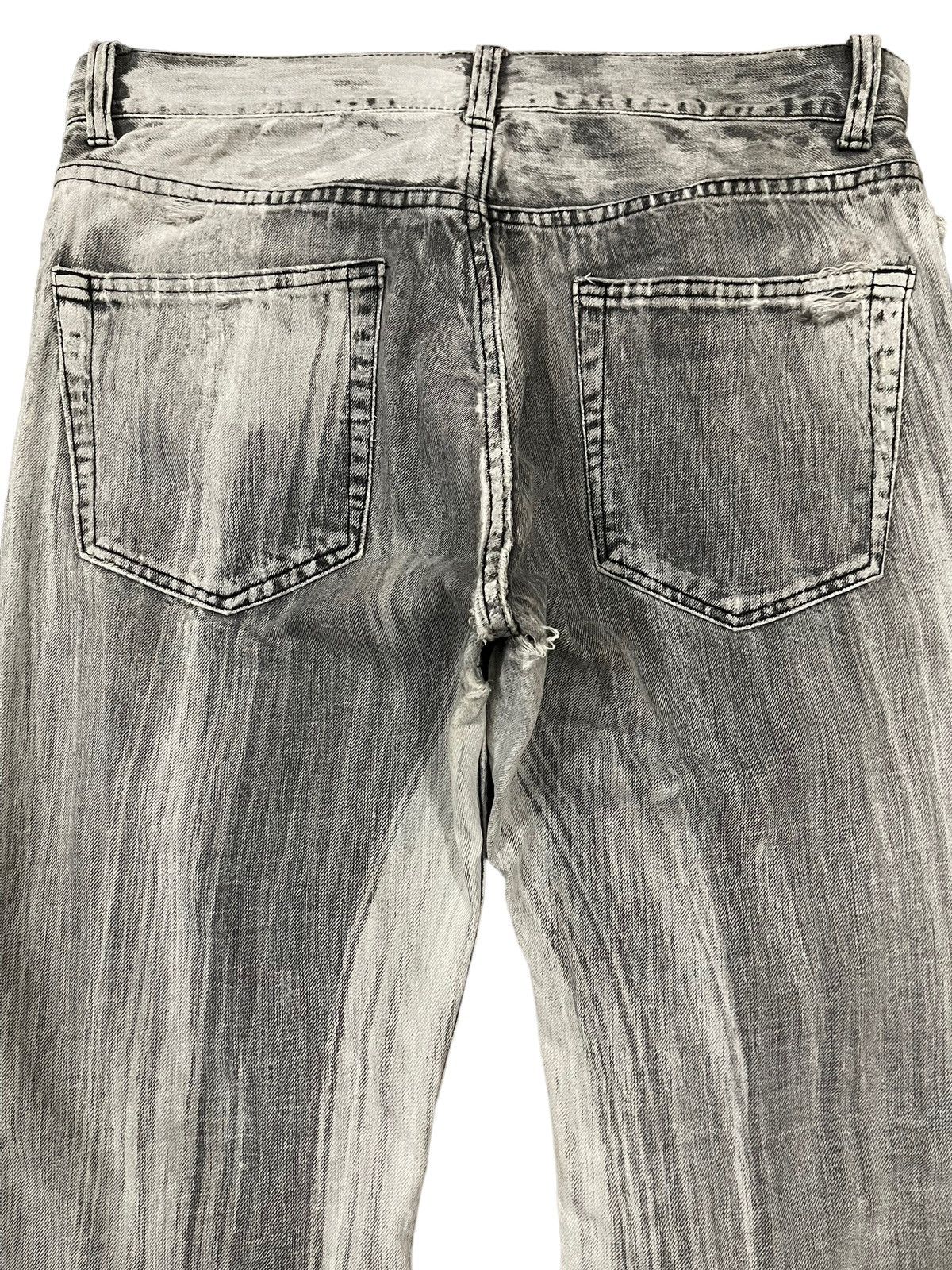 If Six Was Nine Vintage Japanese Skull Punk Distressed Bondage Flare Jeans Size US 33 - 4 Thumbnail