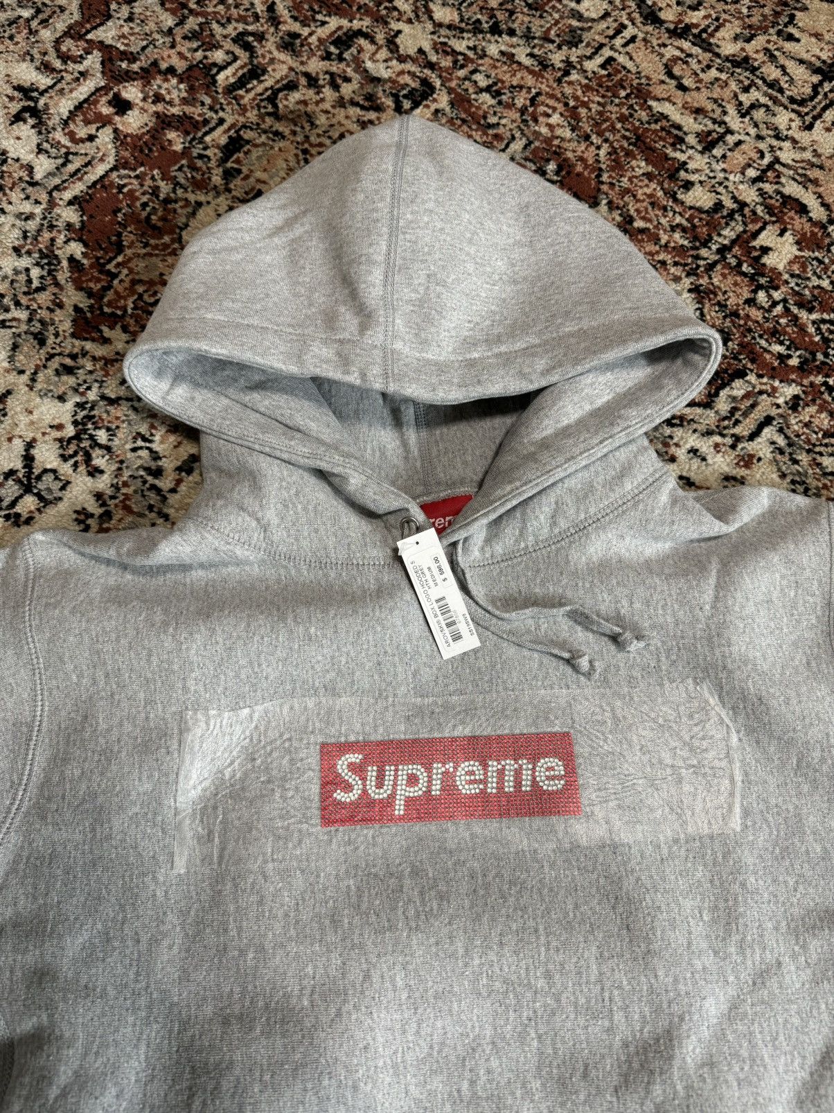 Supreme Supreme Swarovski Box Logo Hooded Sweatshirt | Grailed