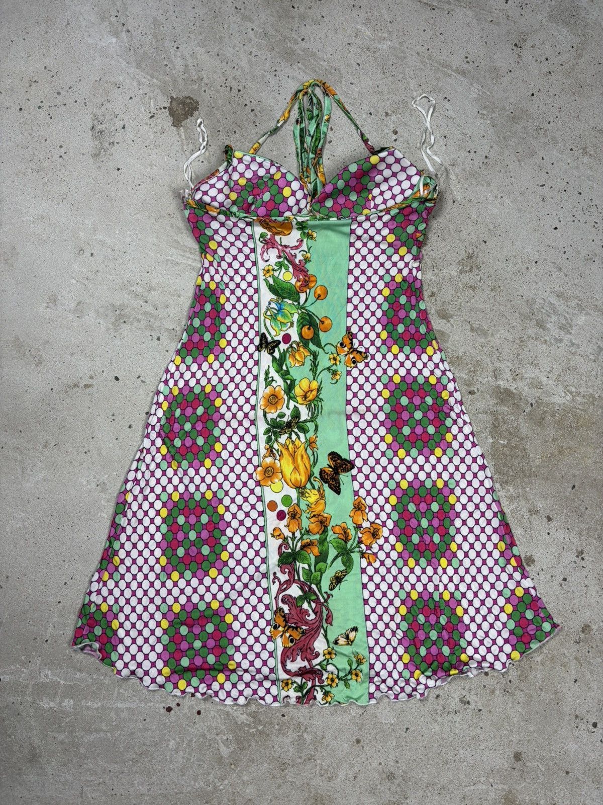 Versace Jeans Couture 2000s Gianni Versace Jeans Couture Floral Print Mini Dress Size M / US 6-8 / IT 42-44 - 2 Thumbnail
