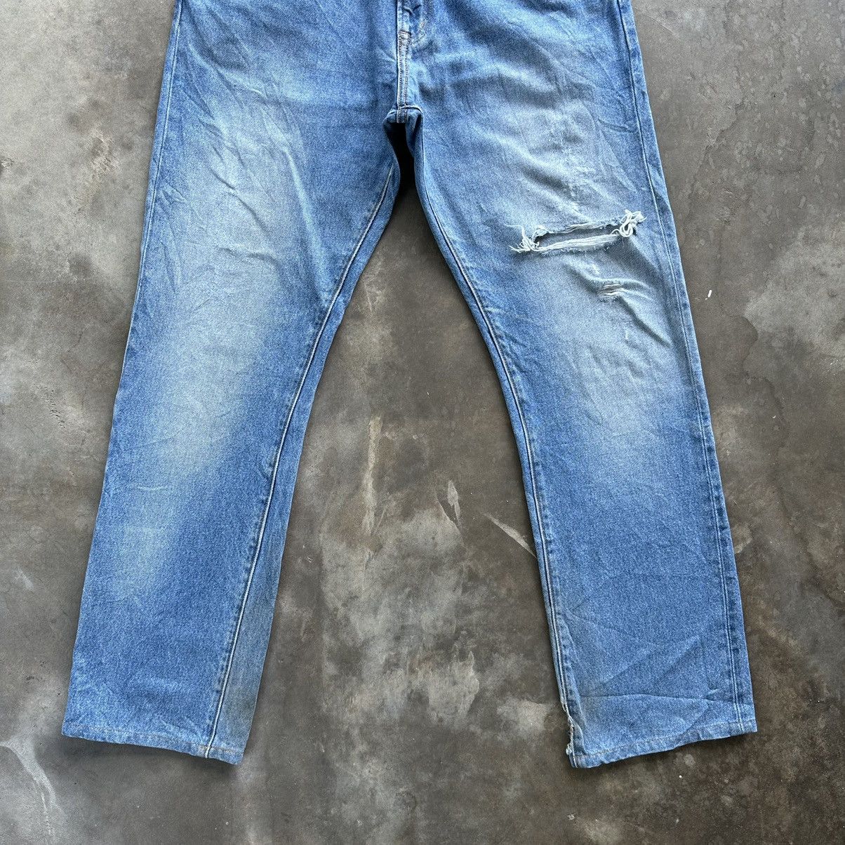 Japanese Brand Vintage Japanese Selvedge Distressed Faded Denim Jean Pant Size US 35 - 2 Thumbnail