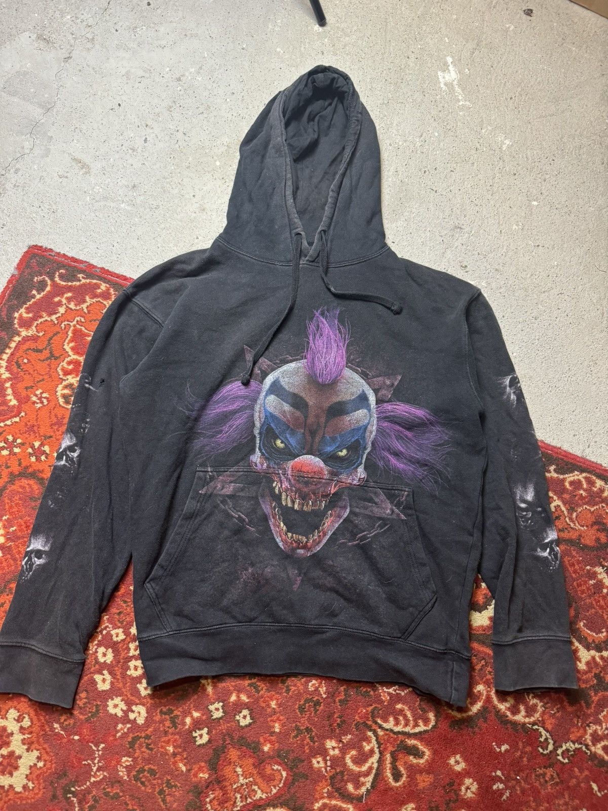 Japanese Brand × Vintage Vintage Y2K Spiral Satana Evil Clown Skull Full Print Hoodie Size US L / EU 52-54 / 3 - 1 Thumbnail