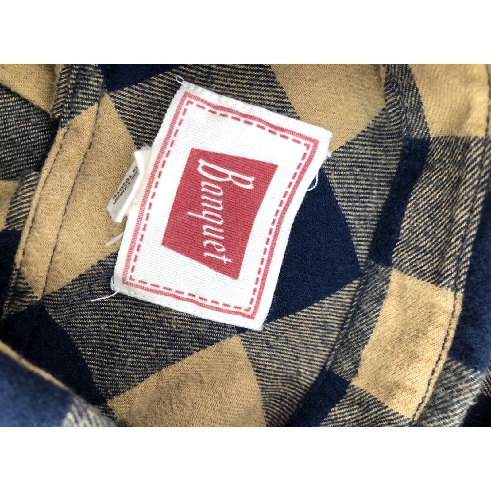 Vintage VINTAGE COORS BANQUET Shirt Mens S Plaid Check Flannel Button-Up Brown / Blue Size US S / EU 44-46 / 1 - 6 Thumbnail