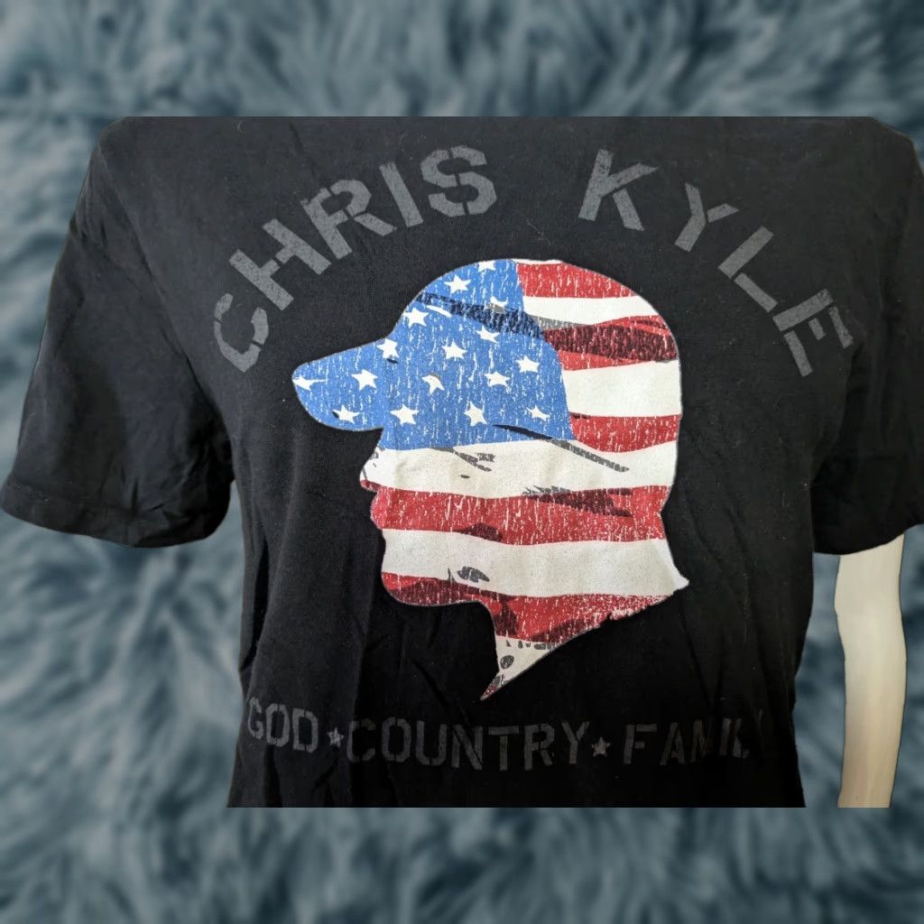 Vintage Chris Kyle God Country Family T Shirt Large Black CK Frog Foundation Navy SEAL Sniper Shirt Size US L / EU 52-54 / 3 - 1 Thumbnail