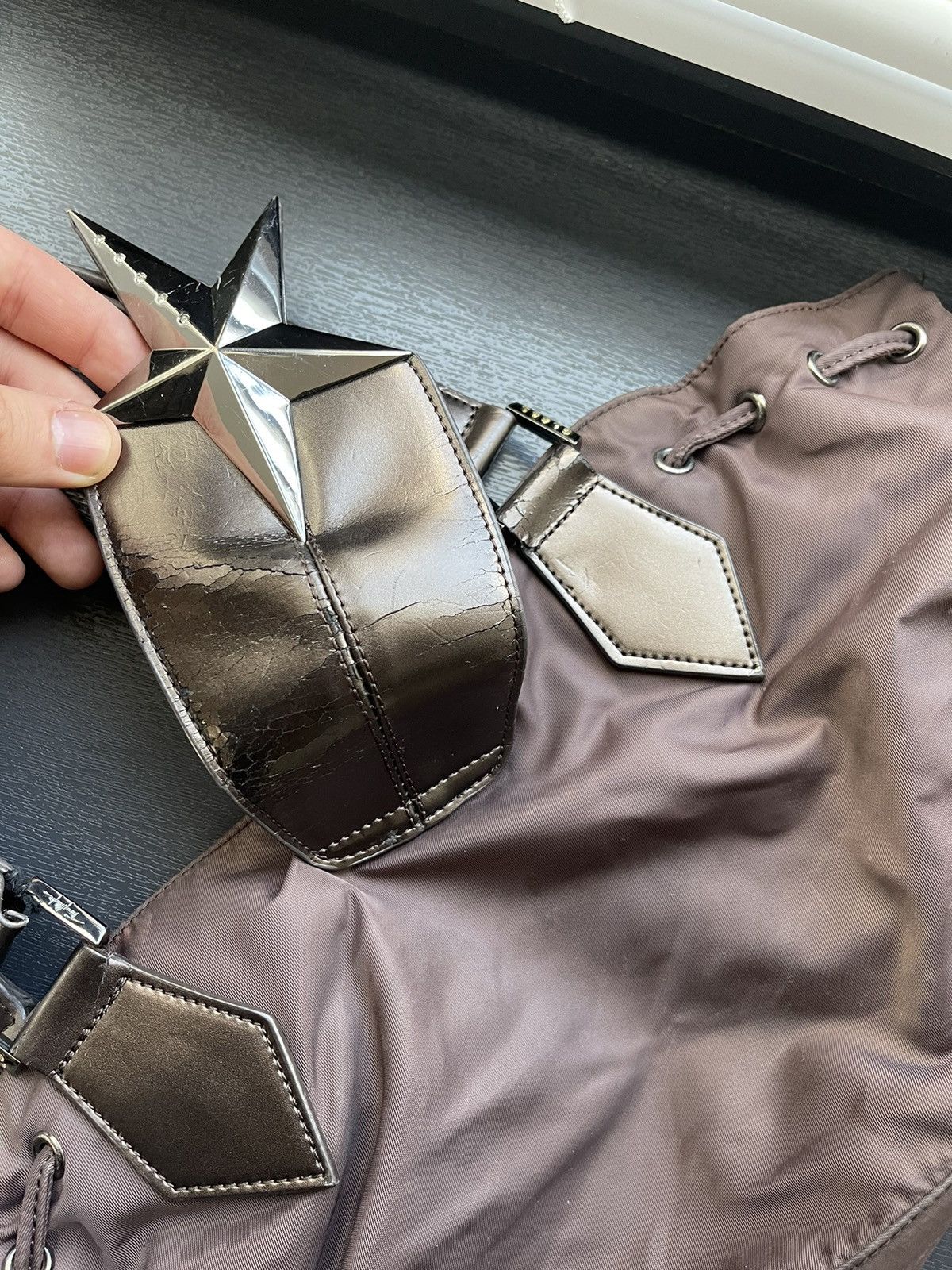 Designer × Thierry Mugler × Vintage Vintage Thierry Mugler brown star nylon bag Size ONE SIZE - 12 Thumbnail